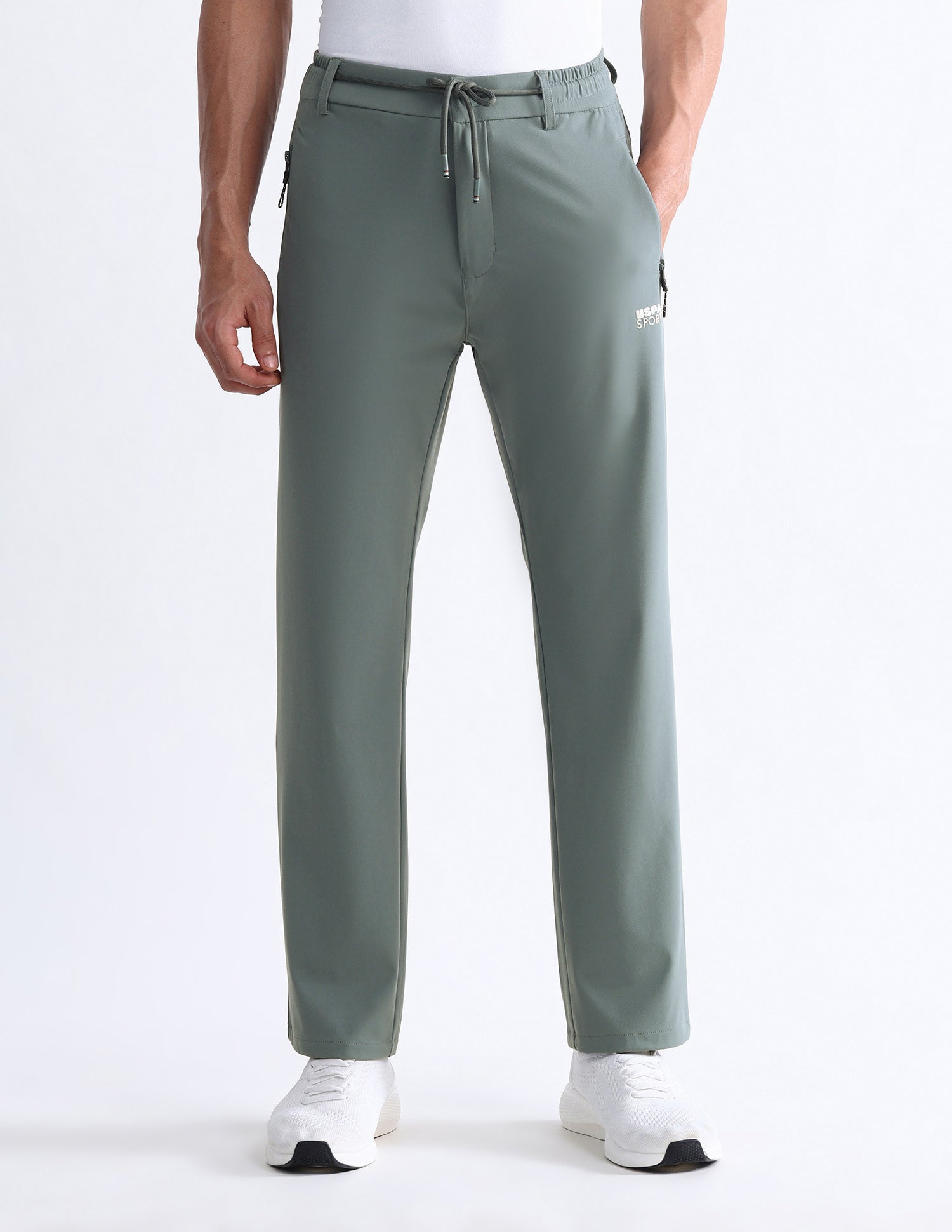 Slim Fit Solid Active Track Pants Dark Green - U.S. POLO ASSN. | Large