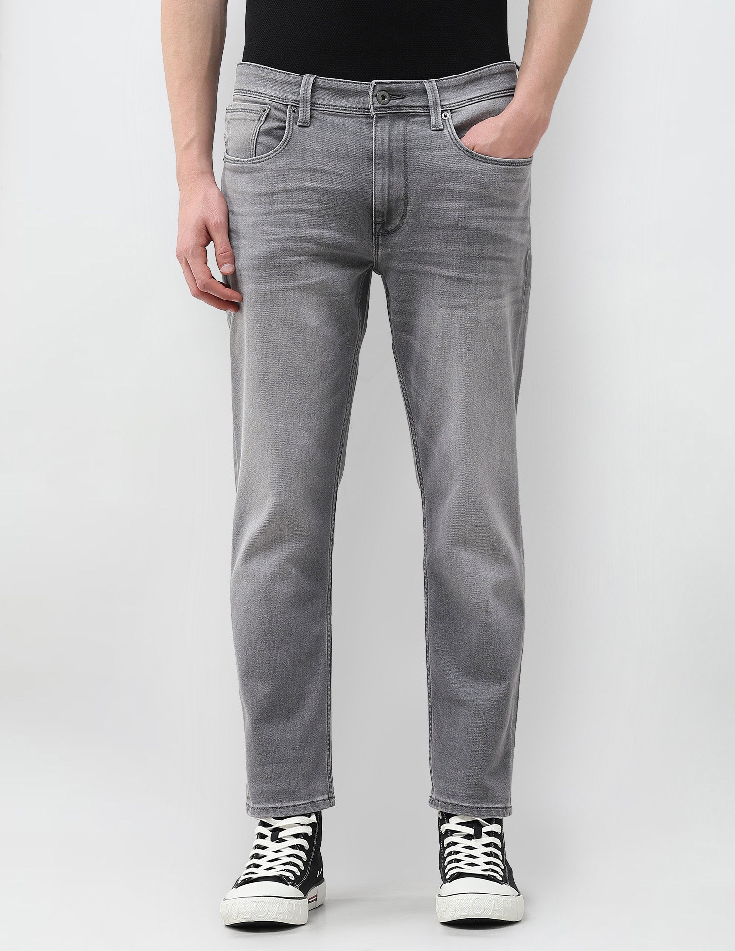 Cole Comfort Cropped Fit Grey Jeans Washed Grey - U.S. Polo Assn. India | Large