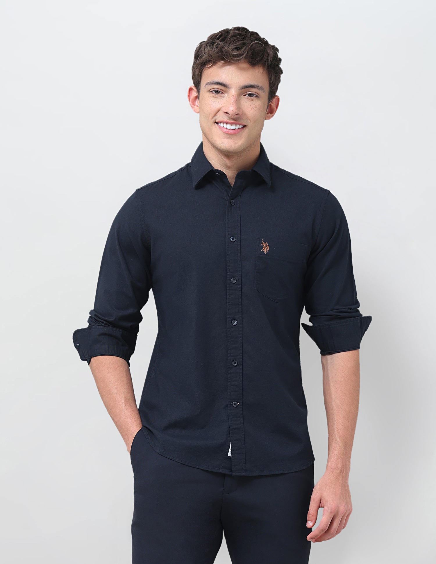 Tailored Fit Oxford Shirt Navy - U.S. Polo Assn. India | Large
