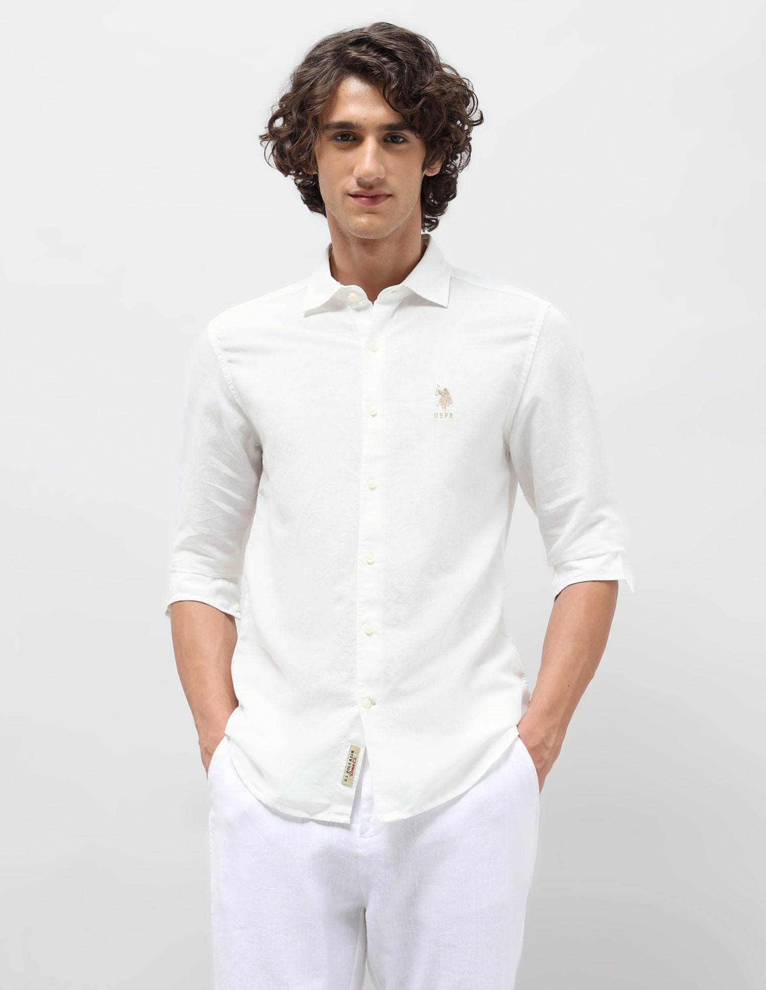 Solid Regular Fit Shirt White - U.S. POLO ASSN. | Large