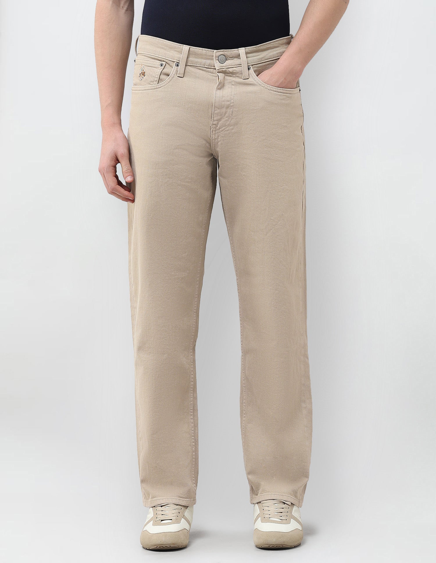 Shawn Relaxed Fit Brown Jeans Khaki - U.S. Polo Assn. India | Large