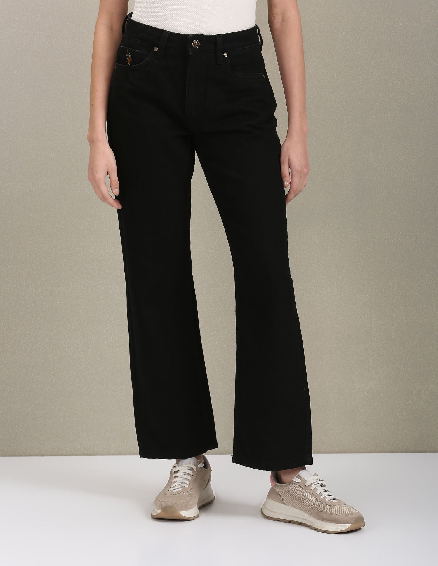 Straight Fit Mid Rise Jeans Black - U.S. POLO ASSN. | Large