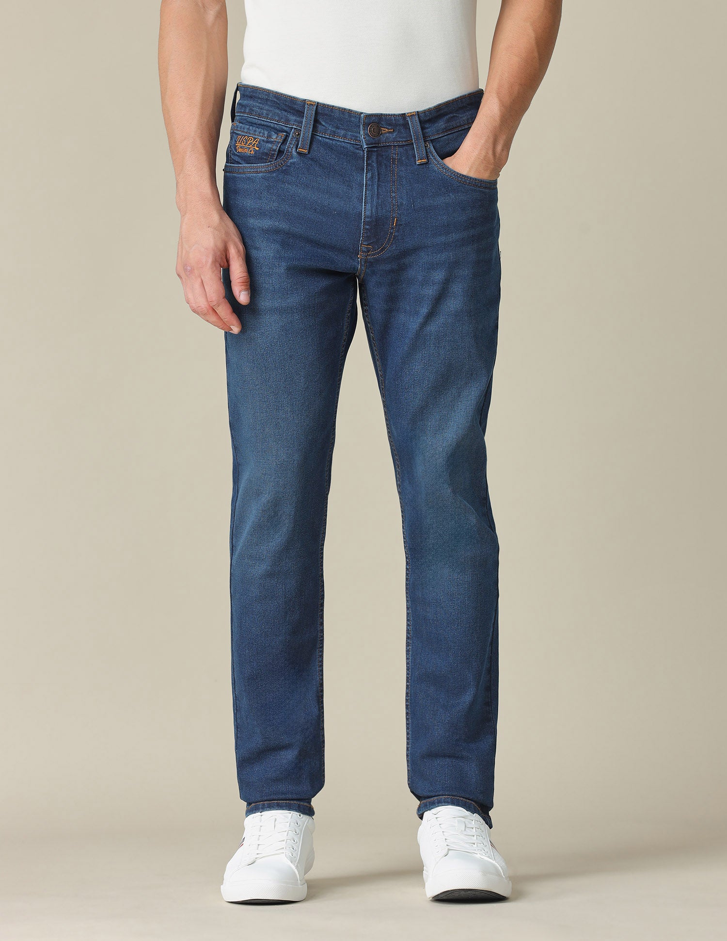 Brandon Slim Tapered Fit Mid Rise Jeans Indigo - U.S. POLO ASSN. | Large