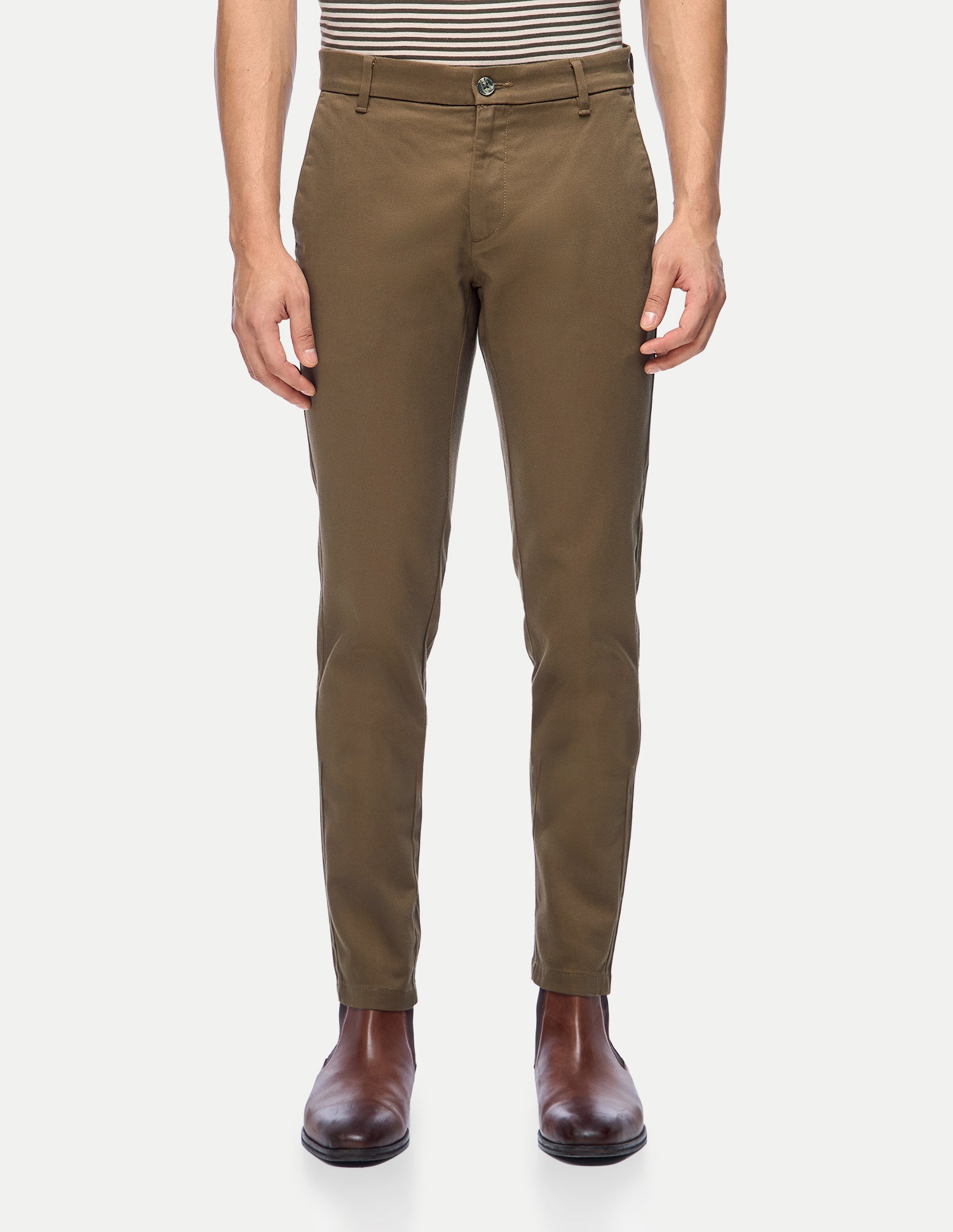 Austin Slim Fit Mid Rise Trousers Brown - U.S. Polo Assn. India | Large