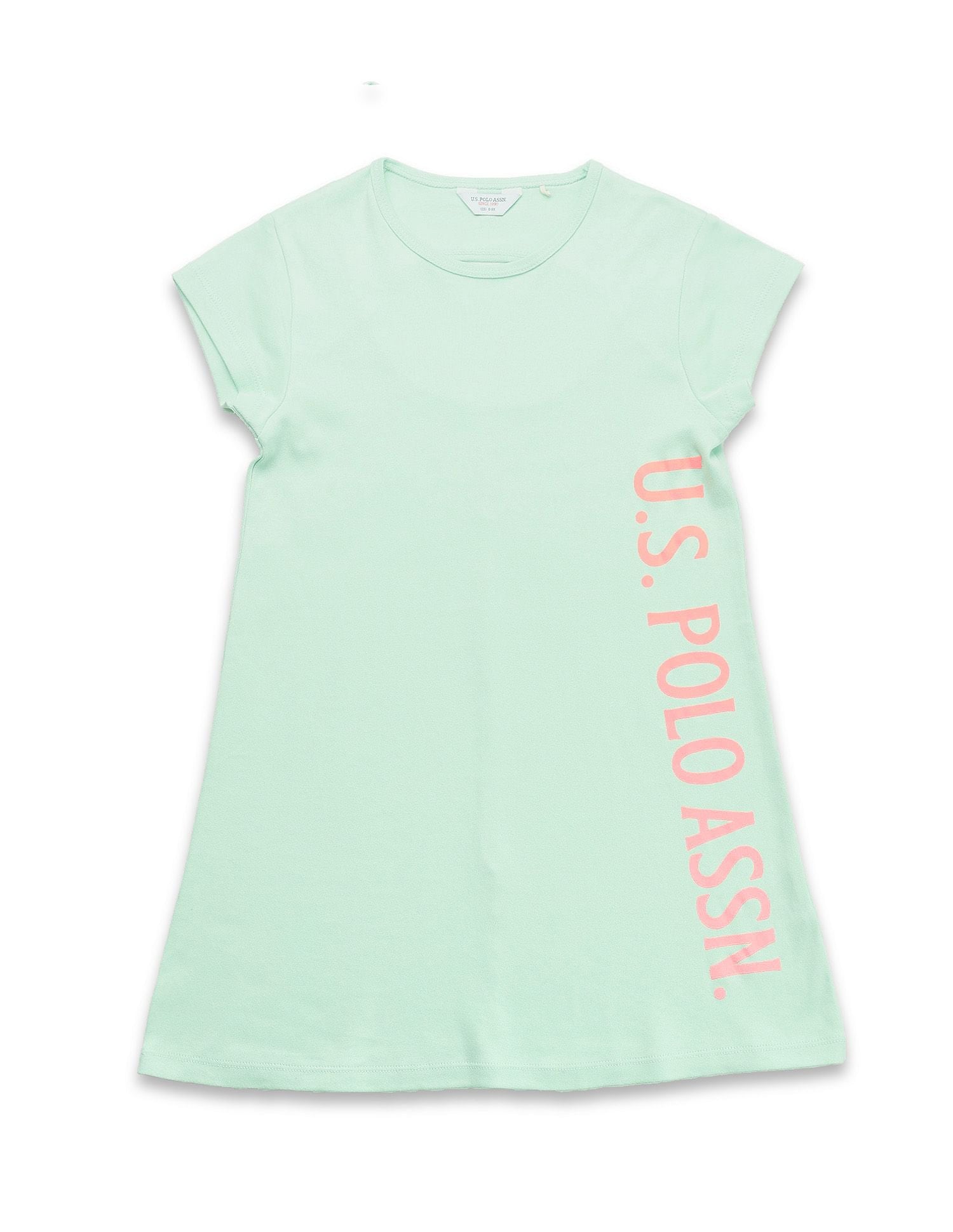 Girls Brand Printed A Line Dress Mint - U.S. POLO ASSN. | Large