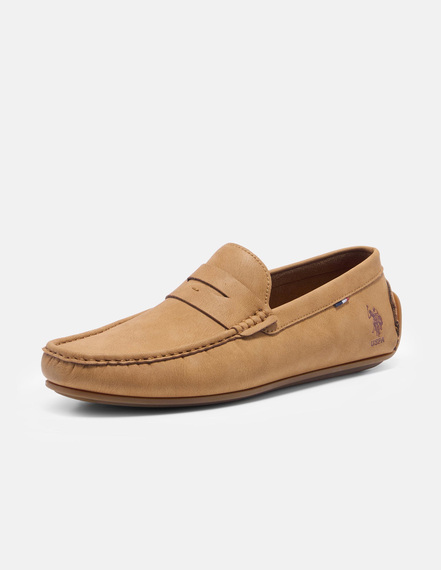 Round Toe Elric Loafers Tan - U.S. Polo Assn. India | Large