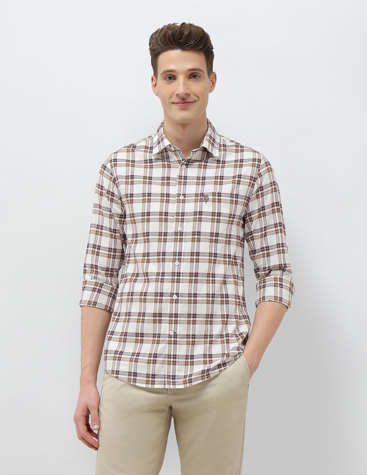 Elvenado Regular Fit Shirt Ochre - U.S. Polo Assn. India | Large
