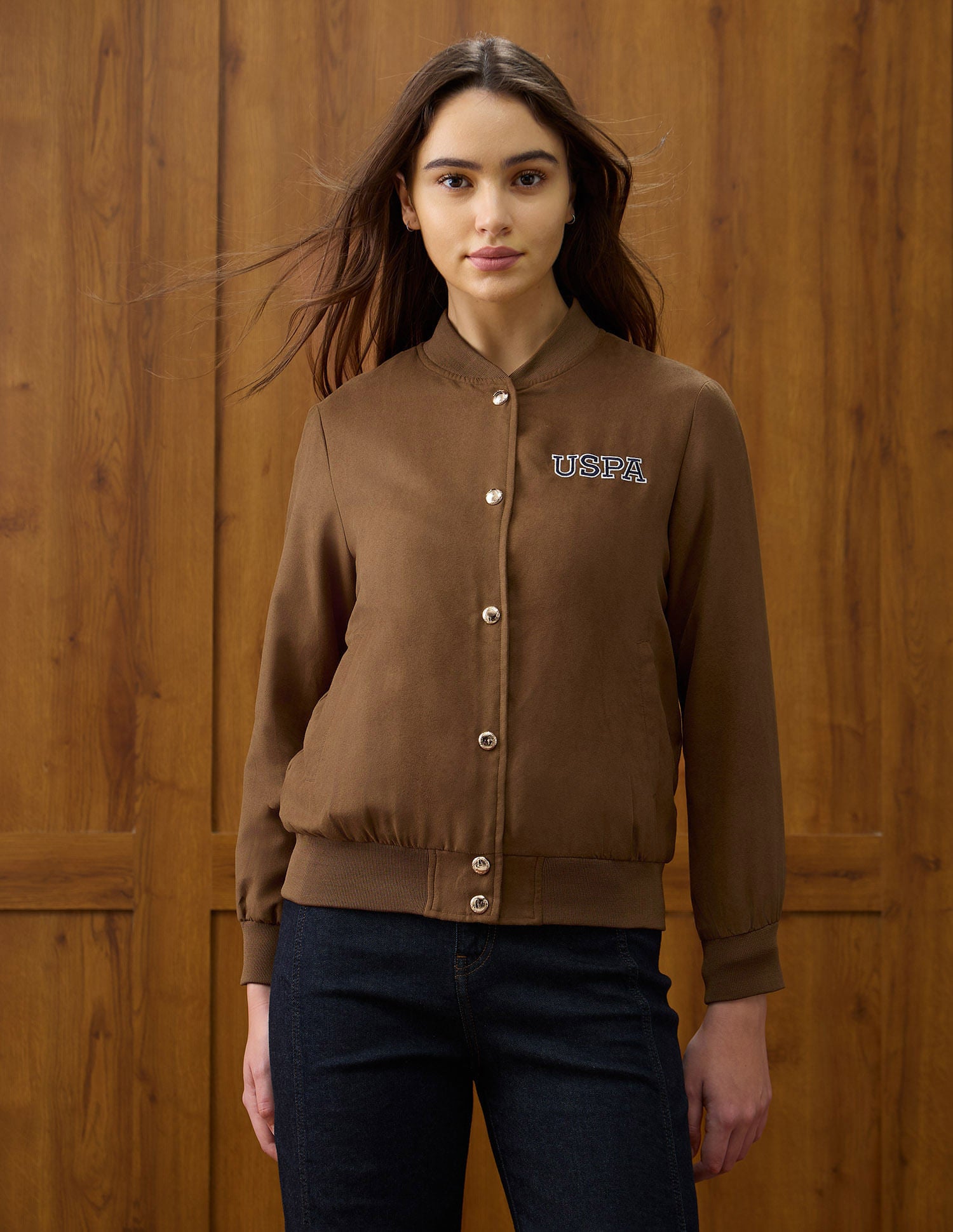 Solid Regular Fit Jacket Bronze - U.S. POLO ASSN. | Large