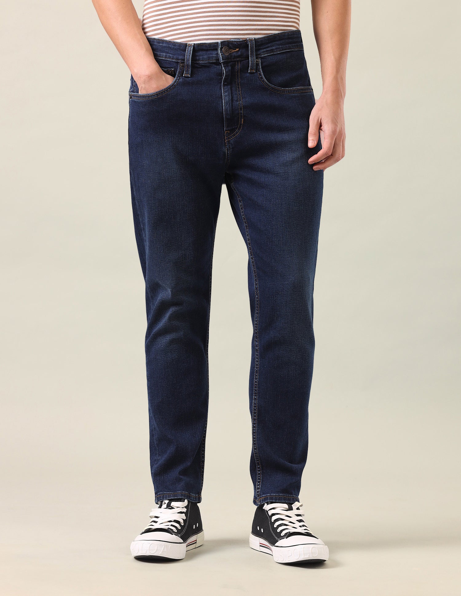 Cole Comfort Cropped Fit Blue Jeans Dark Blue - U.S. Polo Assn. India | Large