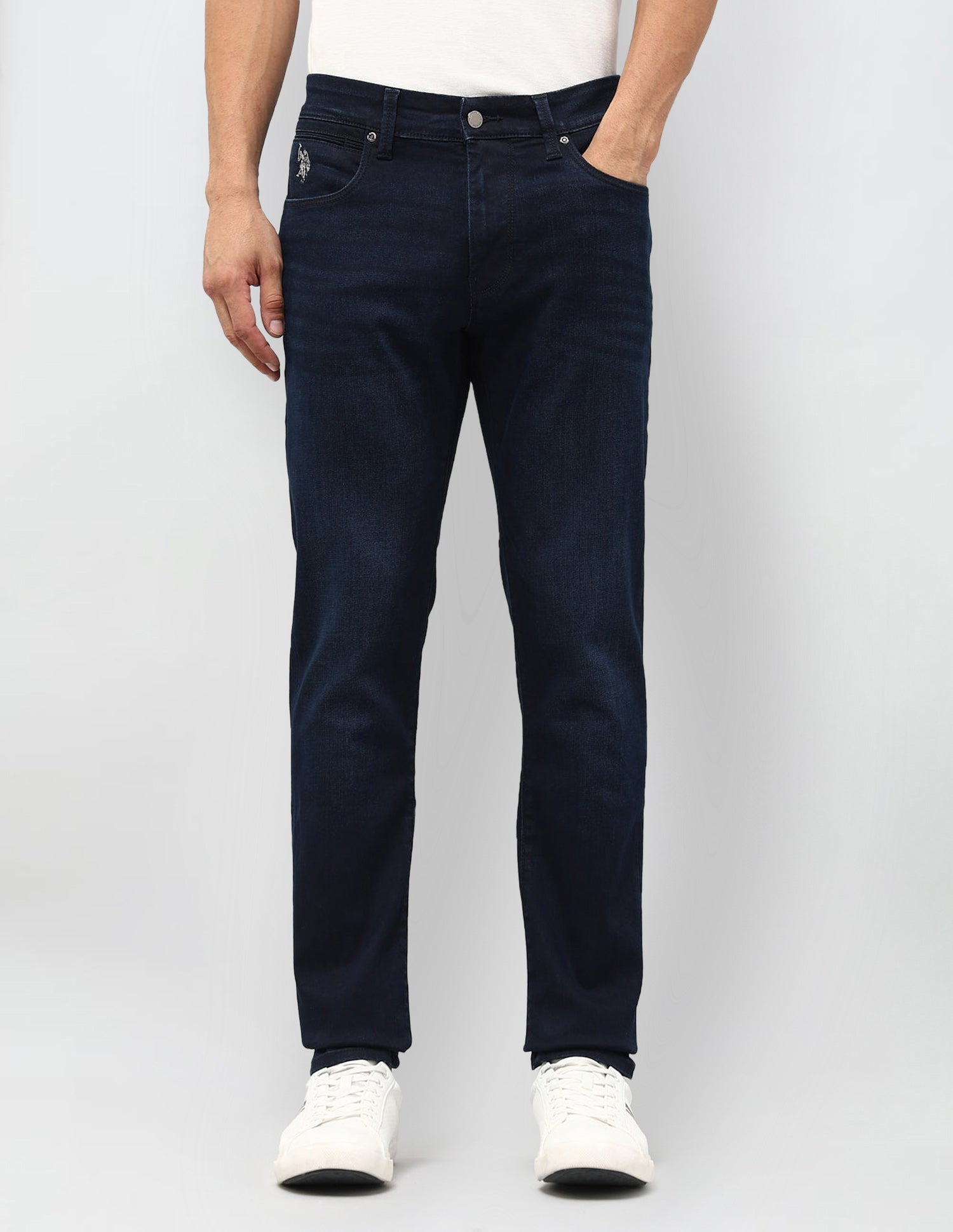 Brandon Slim Tapered Fit Blue Jeans Dark Blue - U.S. POLO ASSN. | Large