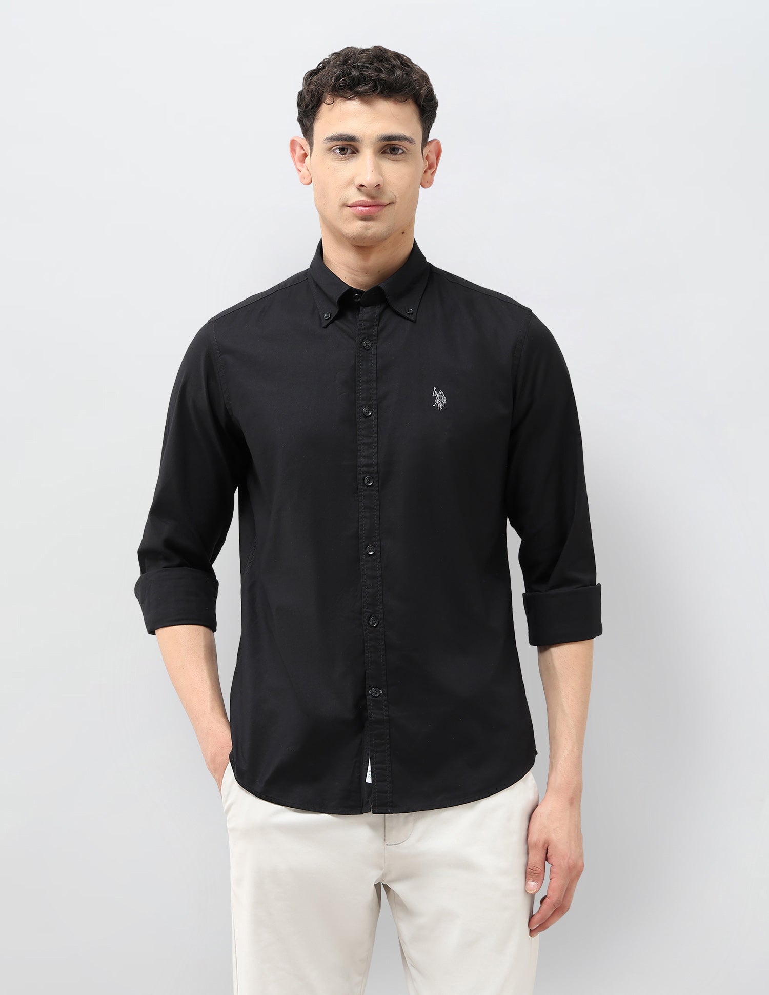 Tailored Fit Oxford Shirt Black - U.S. POLO ASSN. | Large