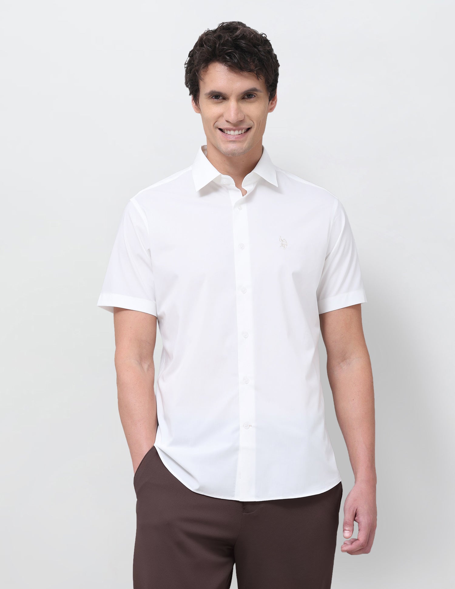 Solid Regular Fit Shirt White - U.S. Polo Assn. India | Large