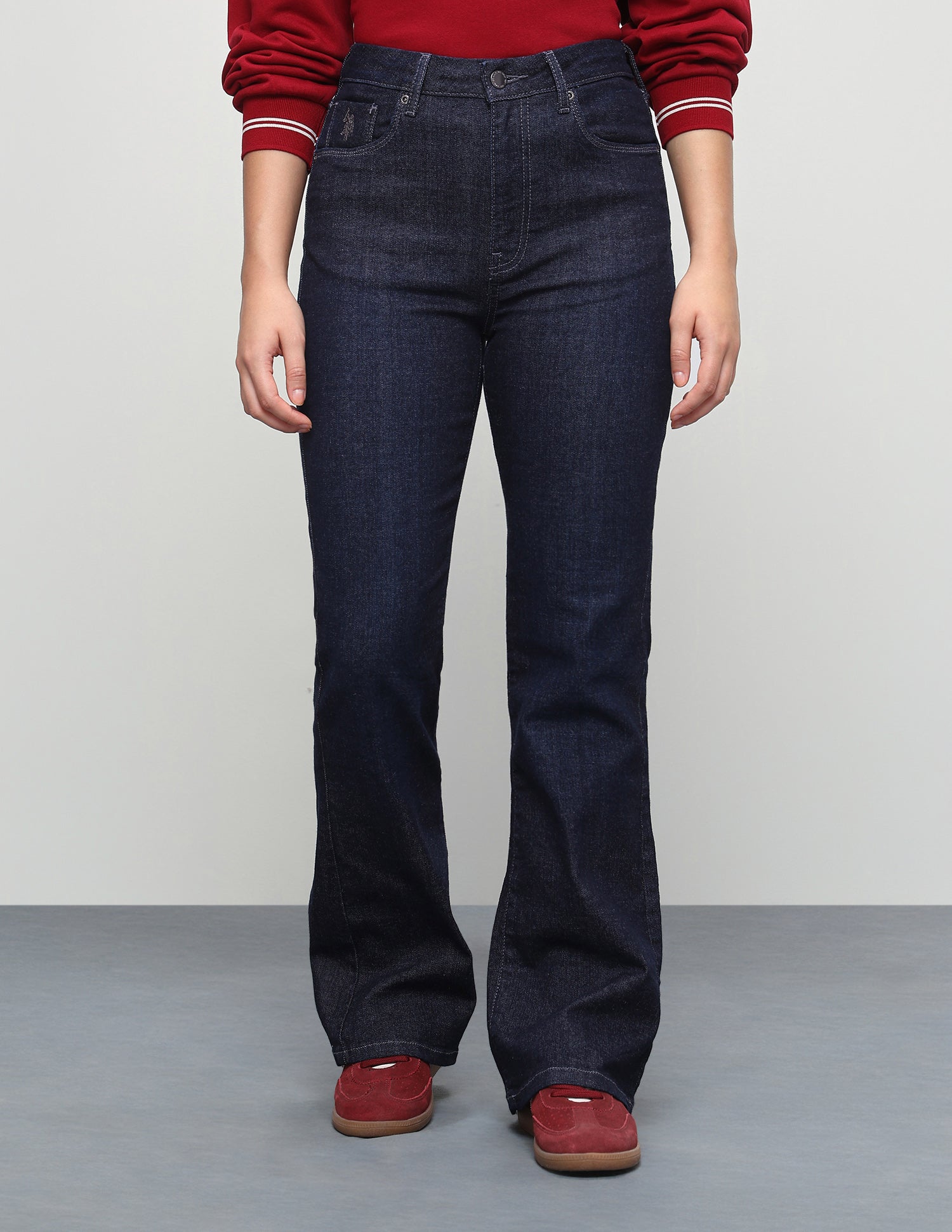 Rinsed Bootcut Fit Jeans Dark Blue - U.S. Polo Assn. India | Large