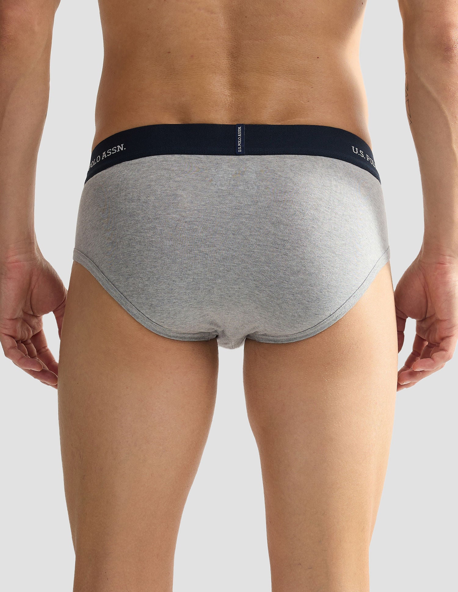 Elasticized Waist OEB11 Briefs - Pack Of 2 Black and Grey Melange - U.S. POLO ASSN. | Large