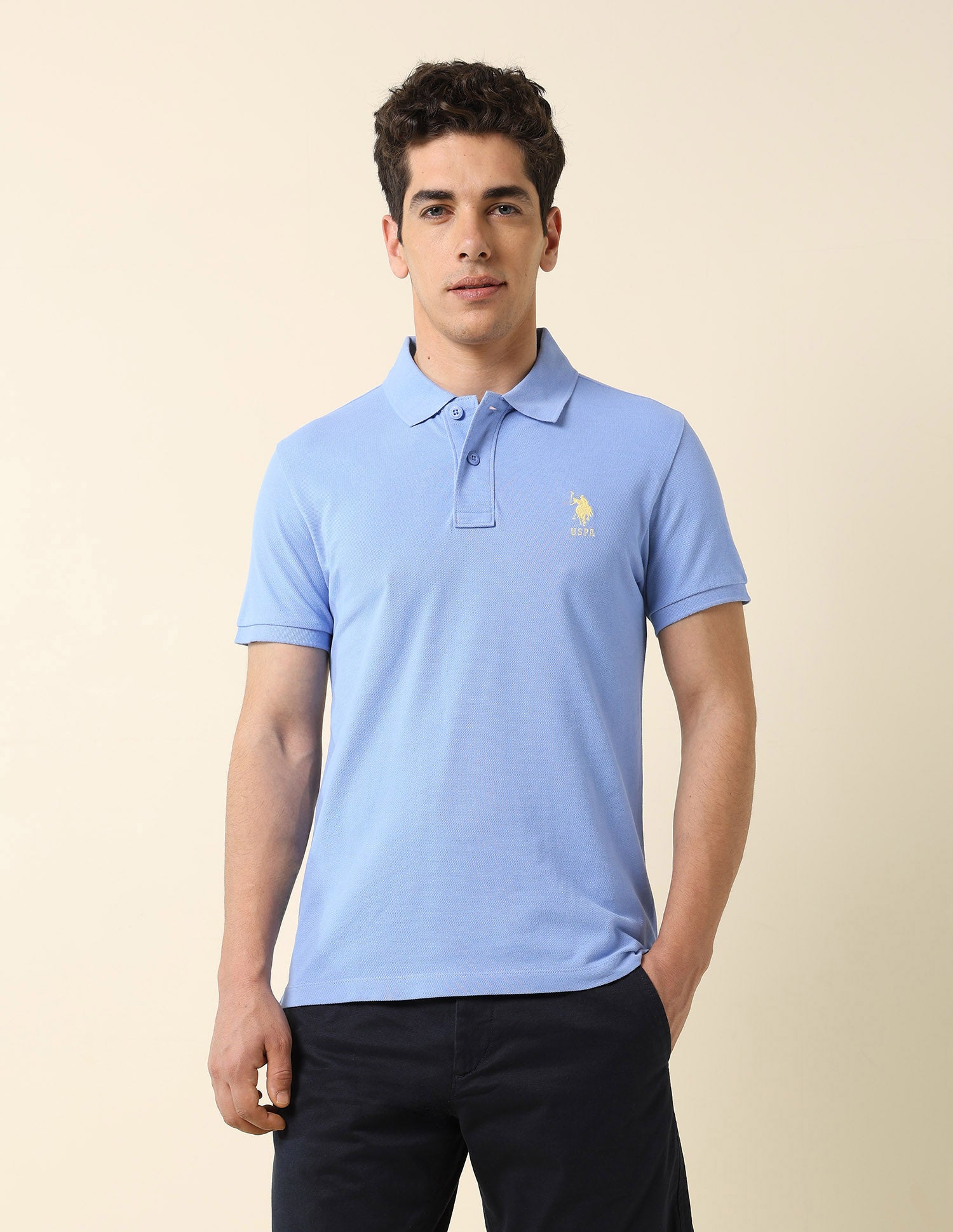 Solid Classic Polo Shirt Light Blue - U.S. Polo Assn. India | Large