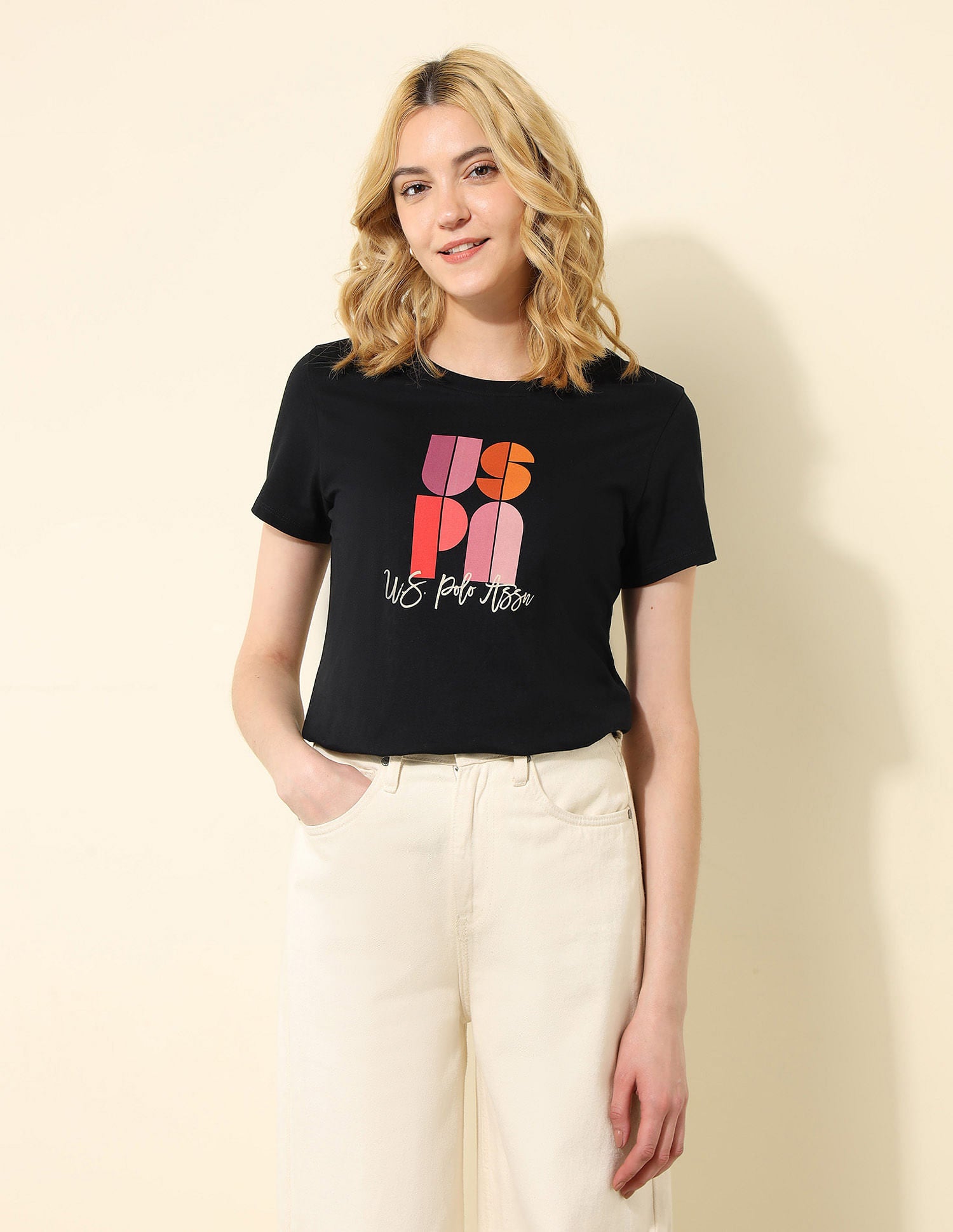 Regular Fit Brand Printed T-Shirt Black - U.S. POLO ASSN. | Large