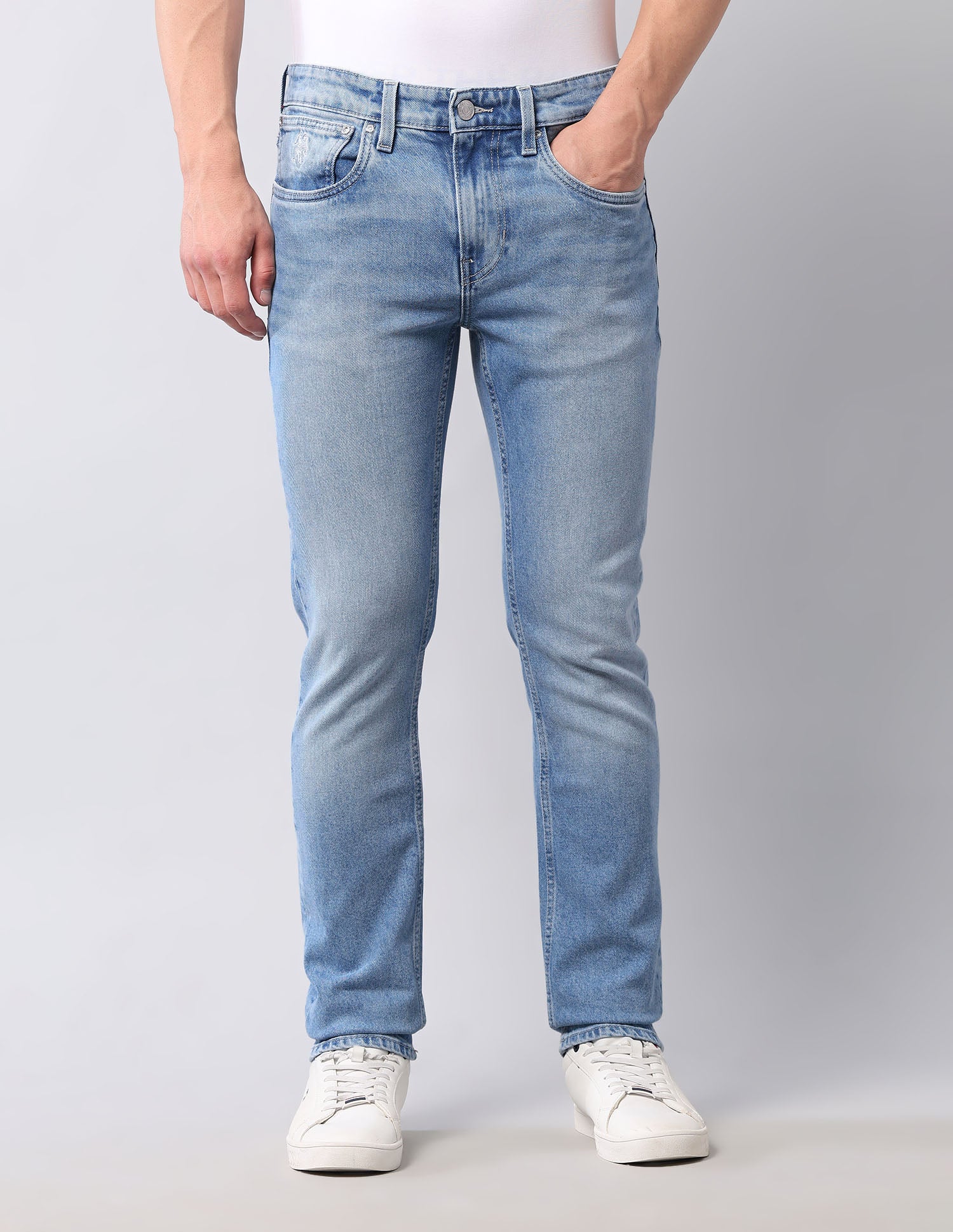 Regallo Skinny Fit Blue Jeans Light Blue - U.S. POLO ASSN. | Large