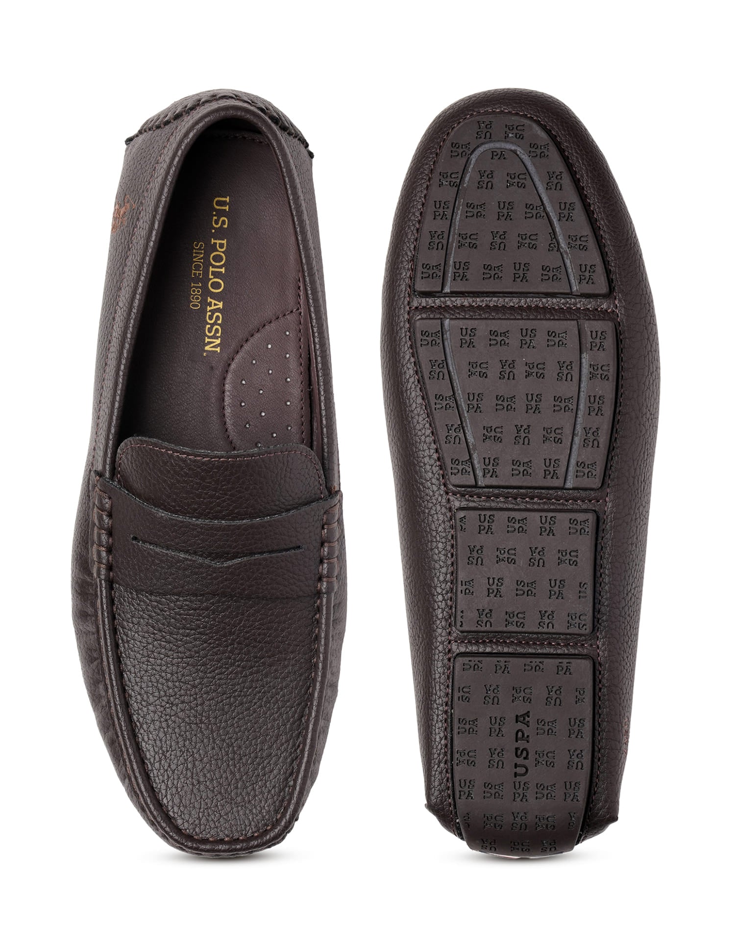 Men Kiger 2.0 Textured Loafers Brown - U.S. Polo Assn. India | Large