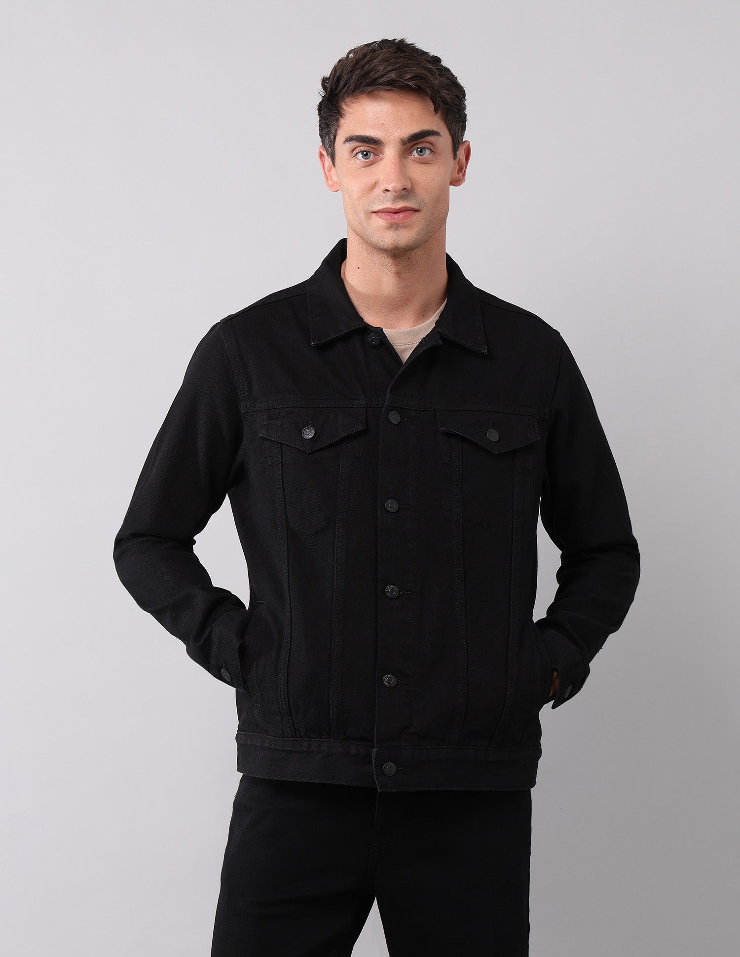 Solid Regular Fit Denim Jacket Dark Wash - U.S. Polo Assn. India | Large