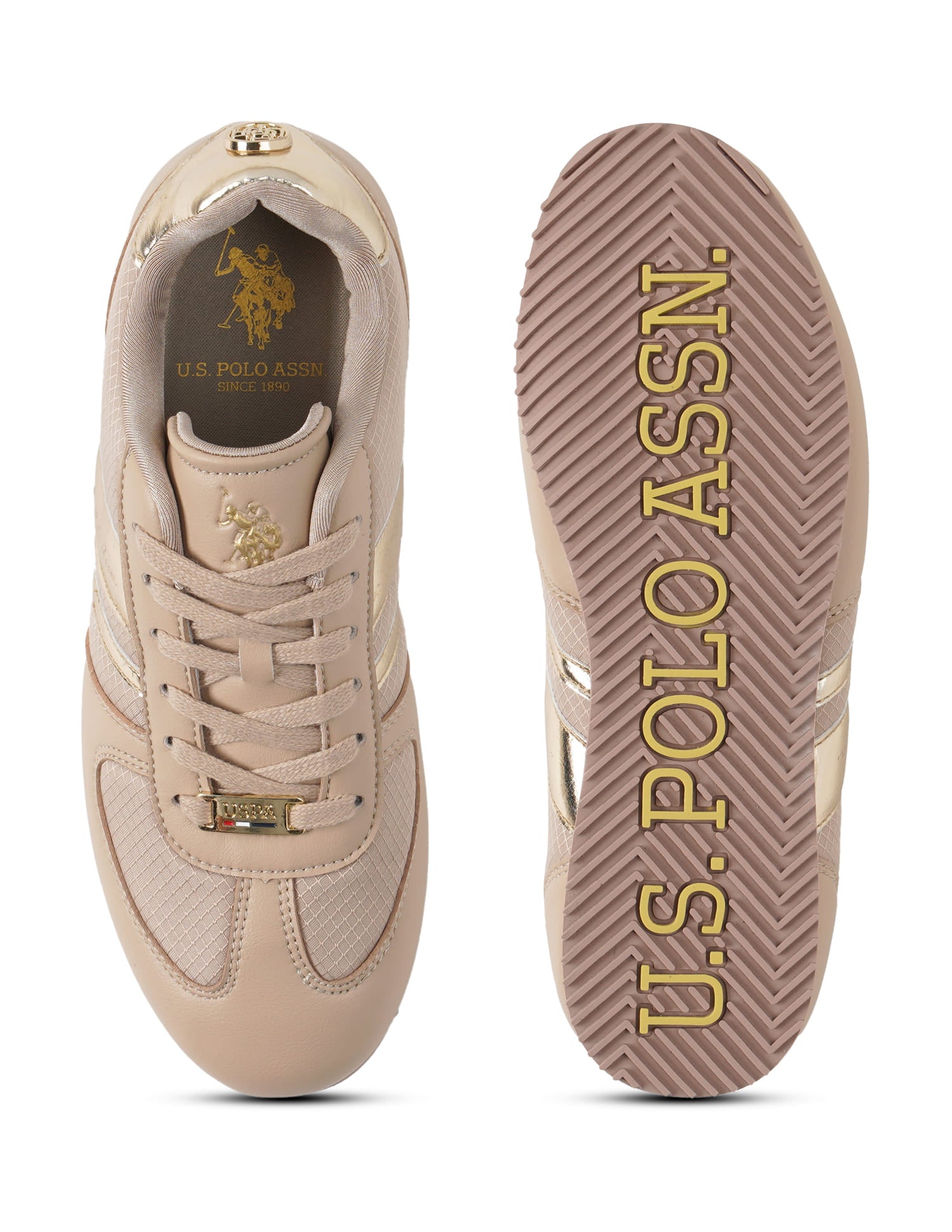 Nemsy Retro Sneakers Shoes Beige - U.S. Polo Assn. India | Large
