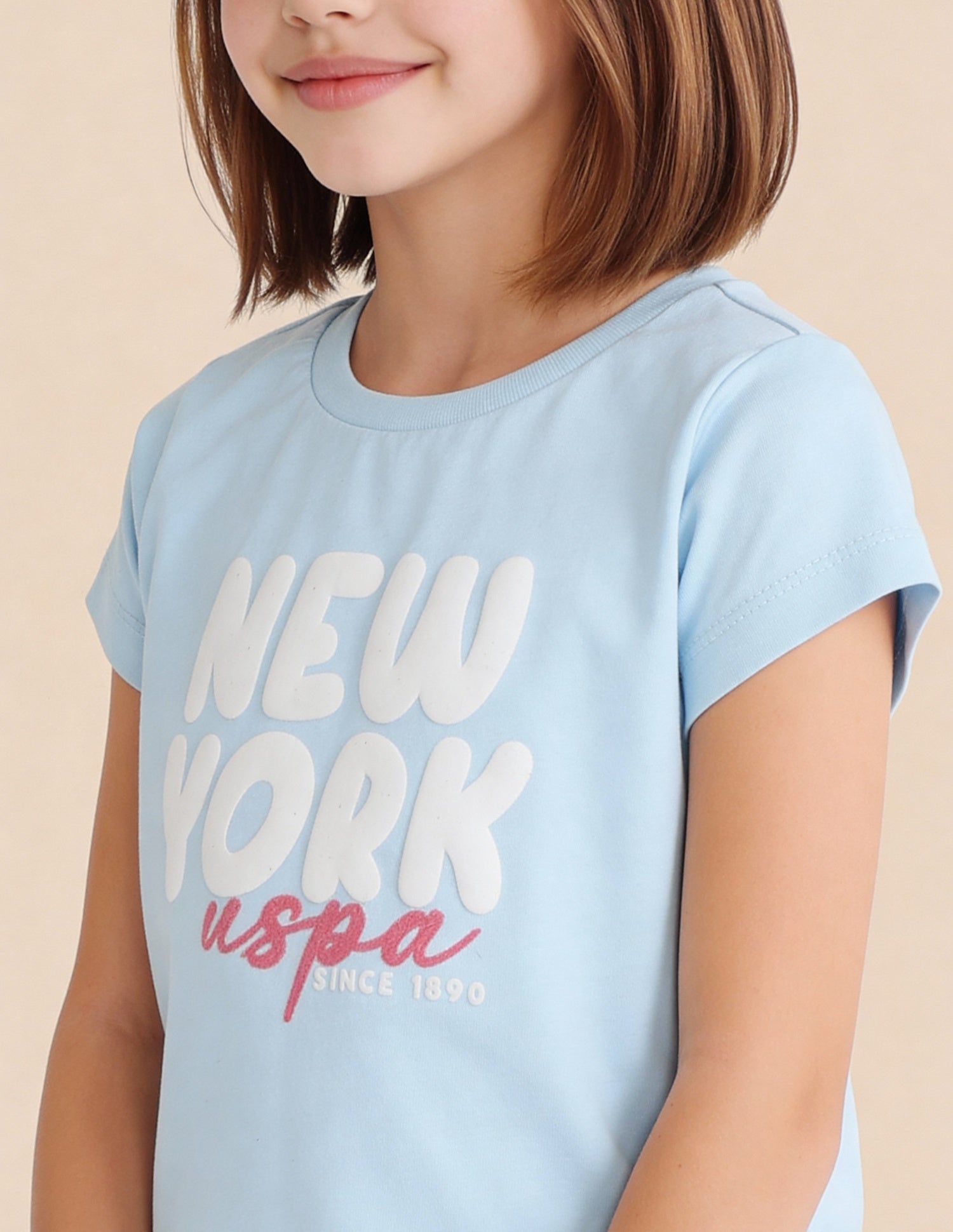 Typographic Printed Regular Fit Top Blue - U.S. Polo Assn. India | Large