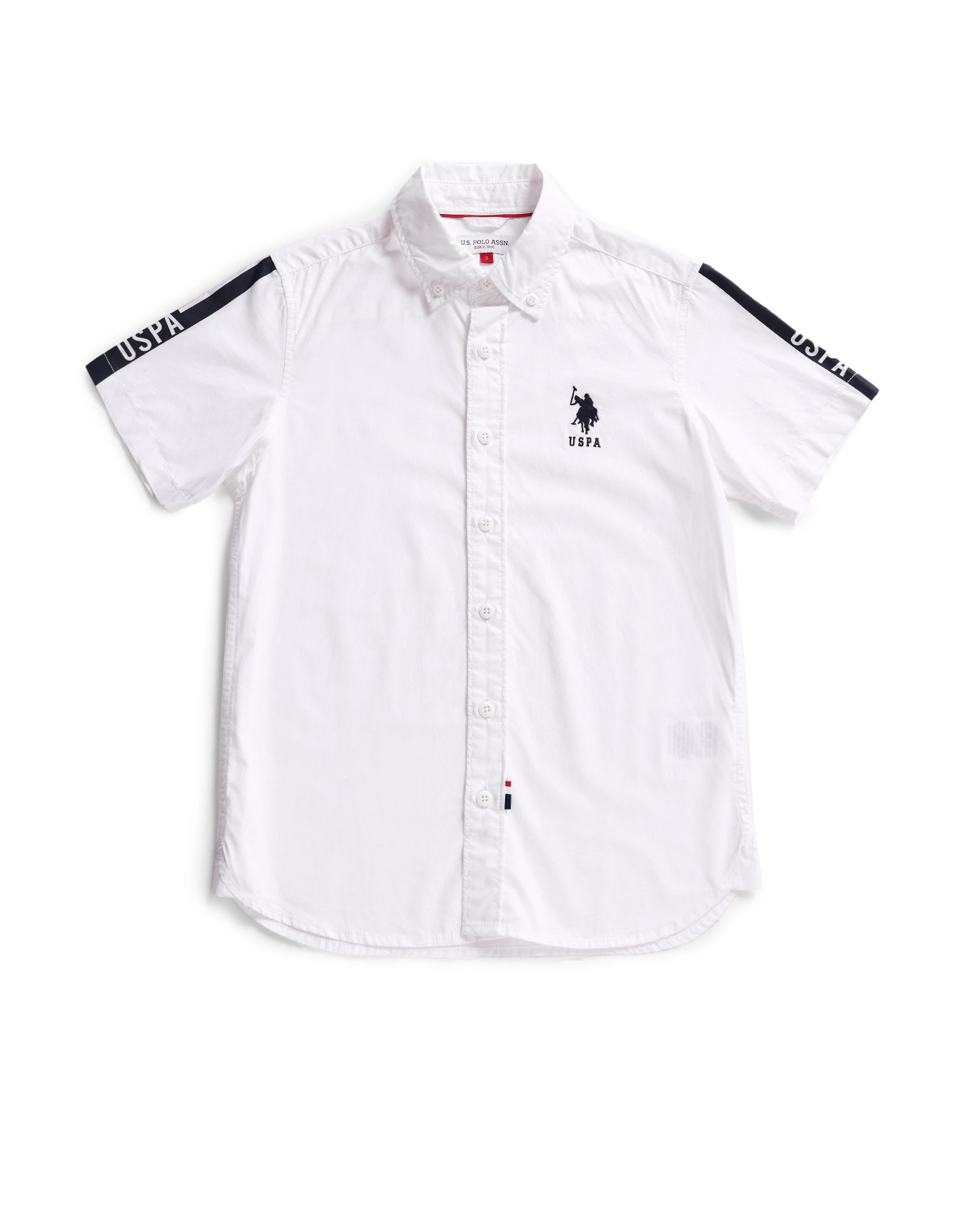 Brand Print Cotton Shirt White - U.S. POLO ASSN. | Large