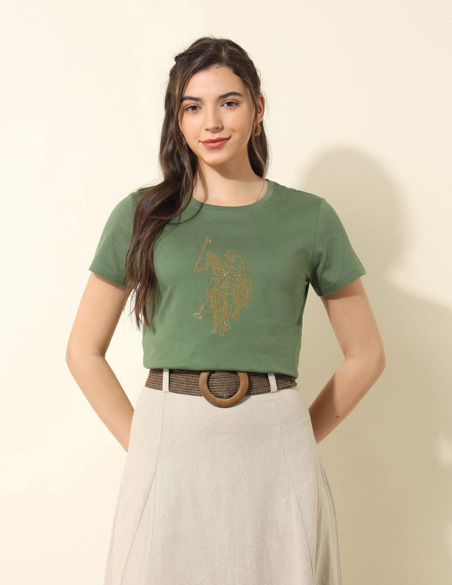 Regular Fit Brand Printed T-Shirt Green - U.S. POLO ASSN. | Large