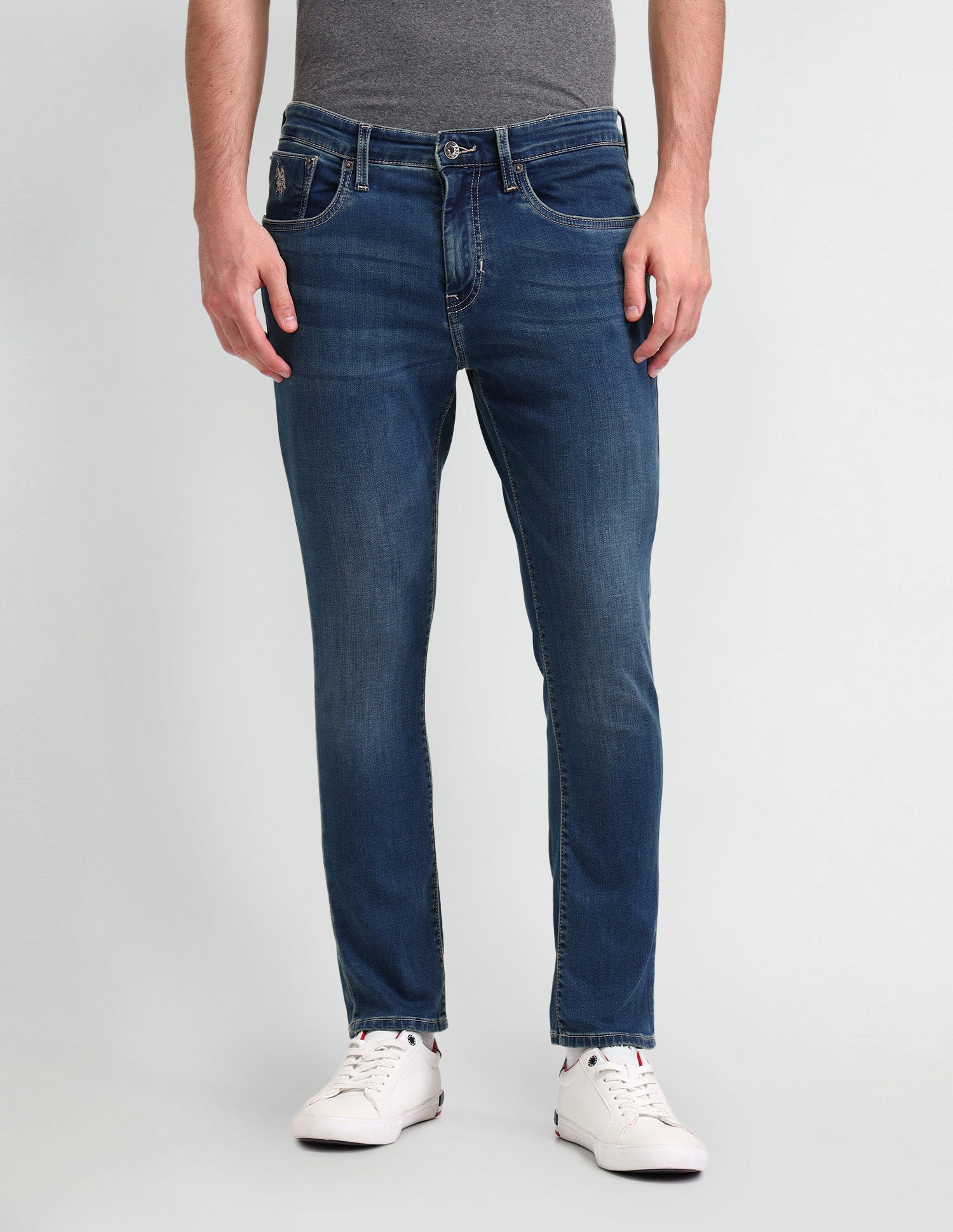 Henry Tapered Fit Cropped Blue Jeans Blue - U.S. POLO ASSN. | Large