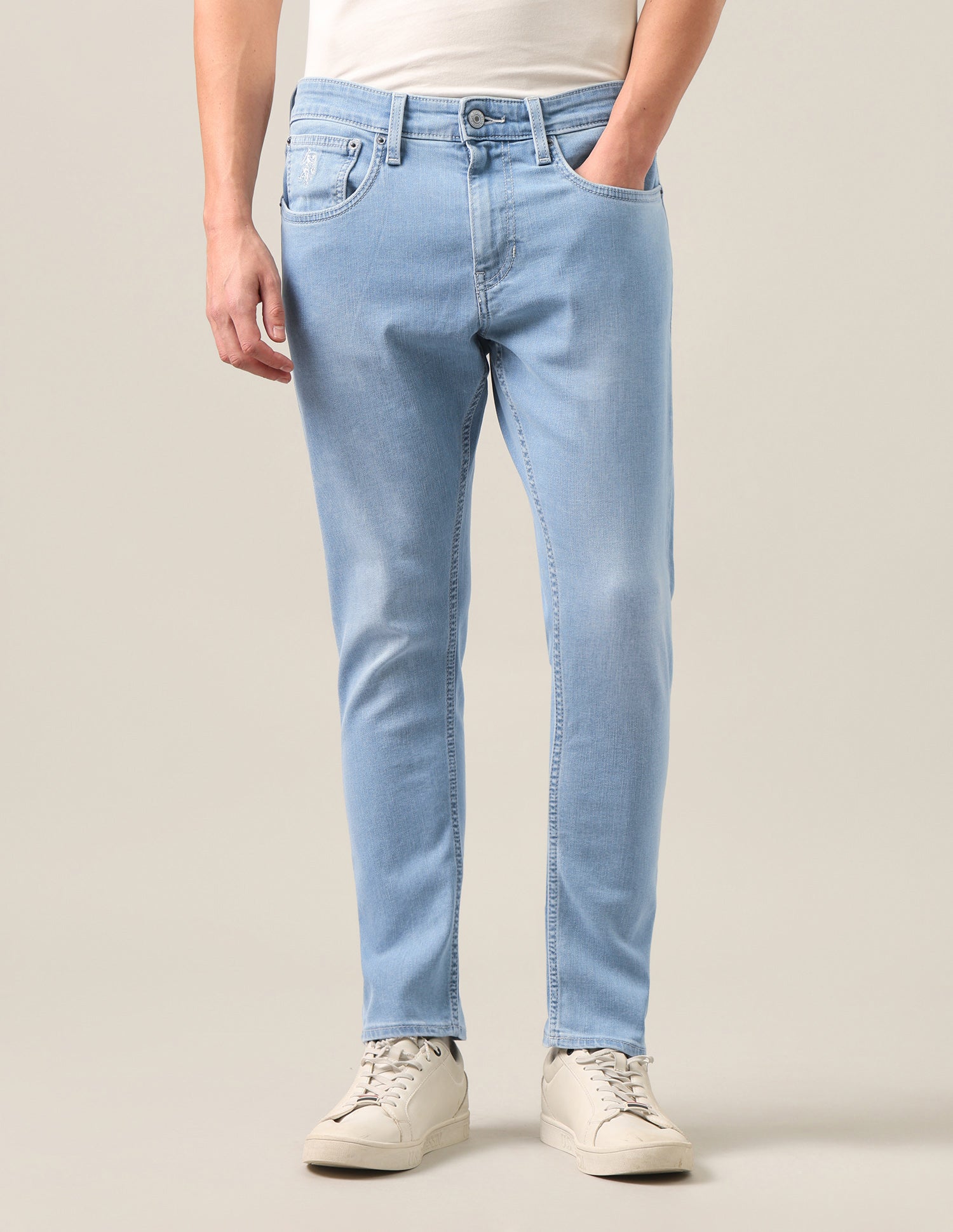 Henry Tapered Fit Blue Jeans Light Blue - U.S. Polo Assn. India | Large
