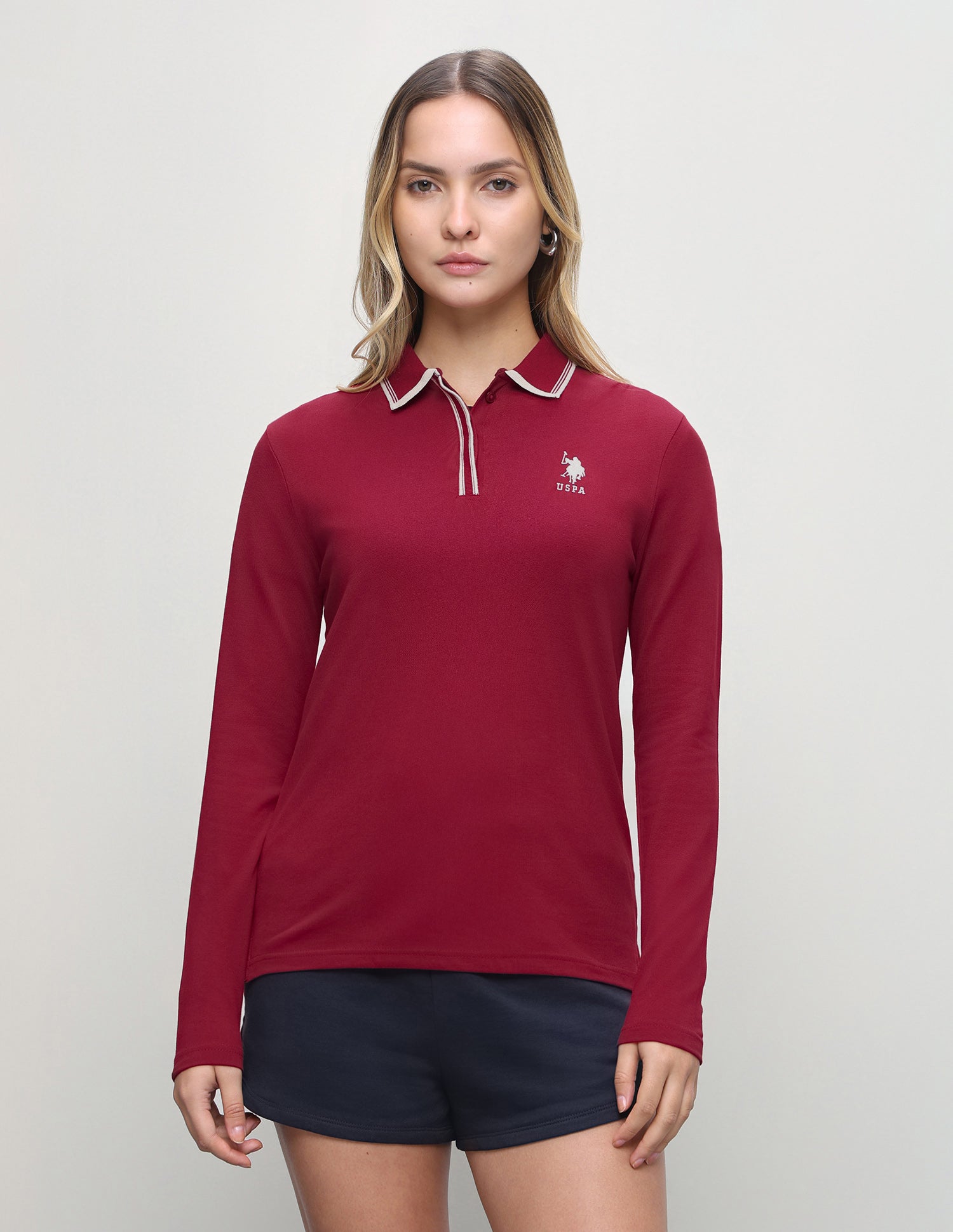 Solid Regular Fit Polo Shirt Dark Red - U.S. Polo Assn. India | Large