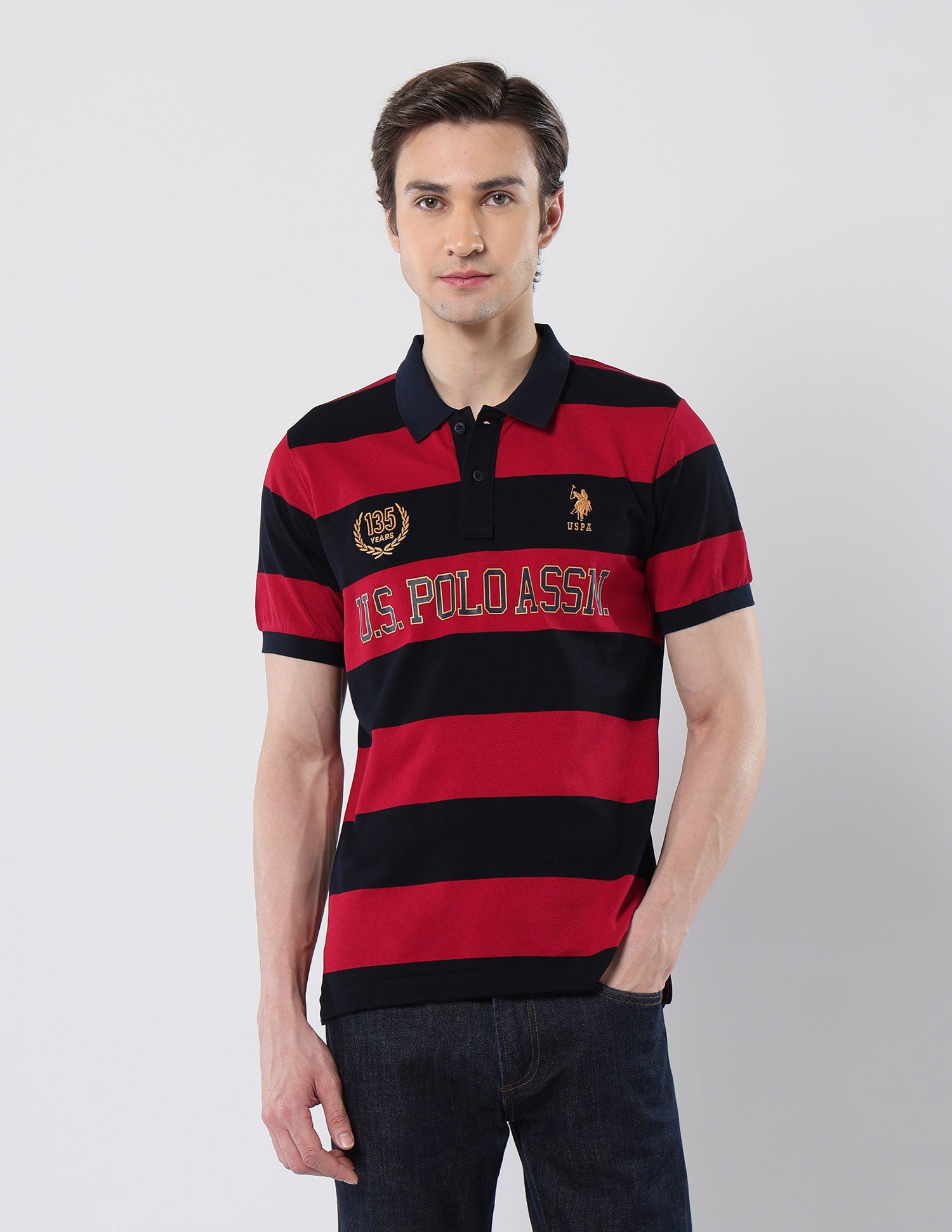 Pure Cotton 135 Anniversary Polo Shirt Red - U.S. Polo Assn. India | Large