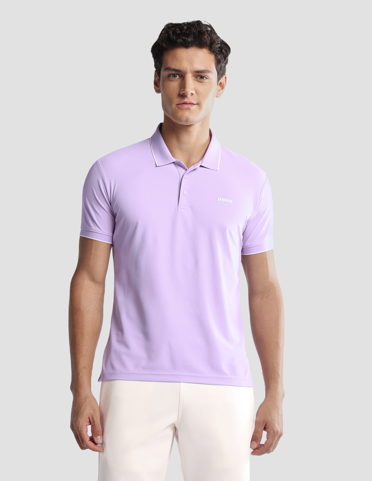 Solid Regular Fit Active Polo Shirt Purple - U.S. Polo Assn. India | Large