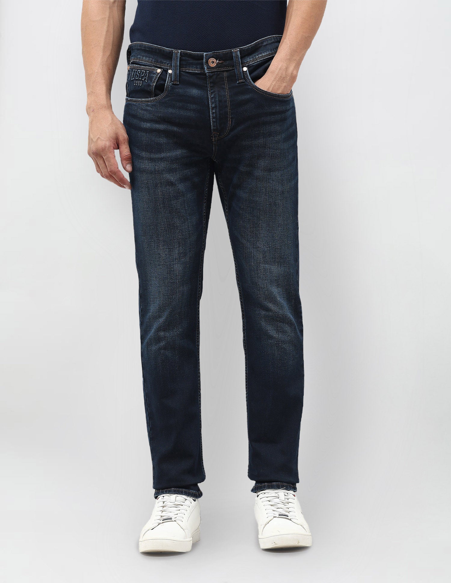 Regallo Skinny Fit Blue Jeans Med Blue - U.S. POLO ASSN. | Large