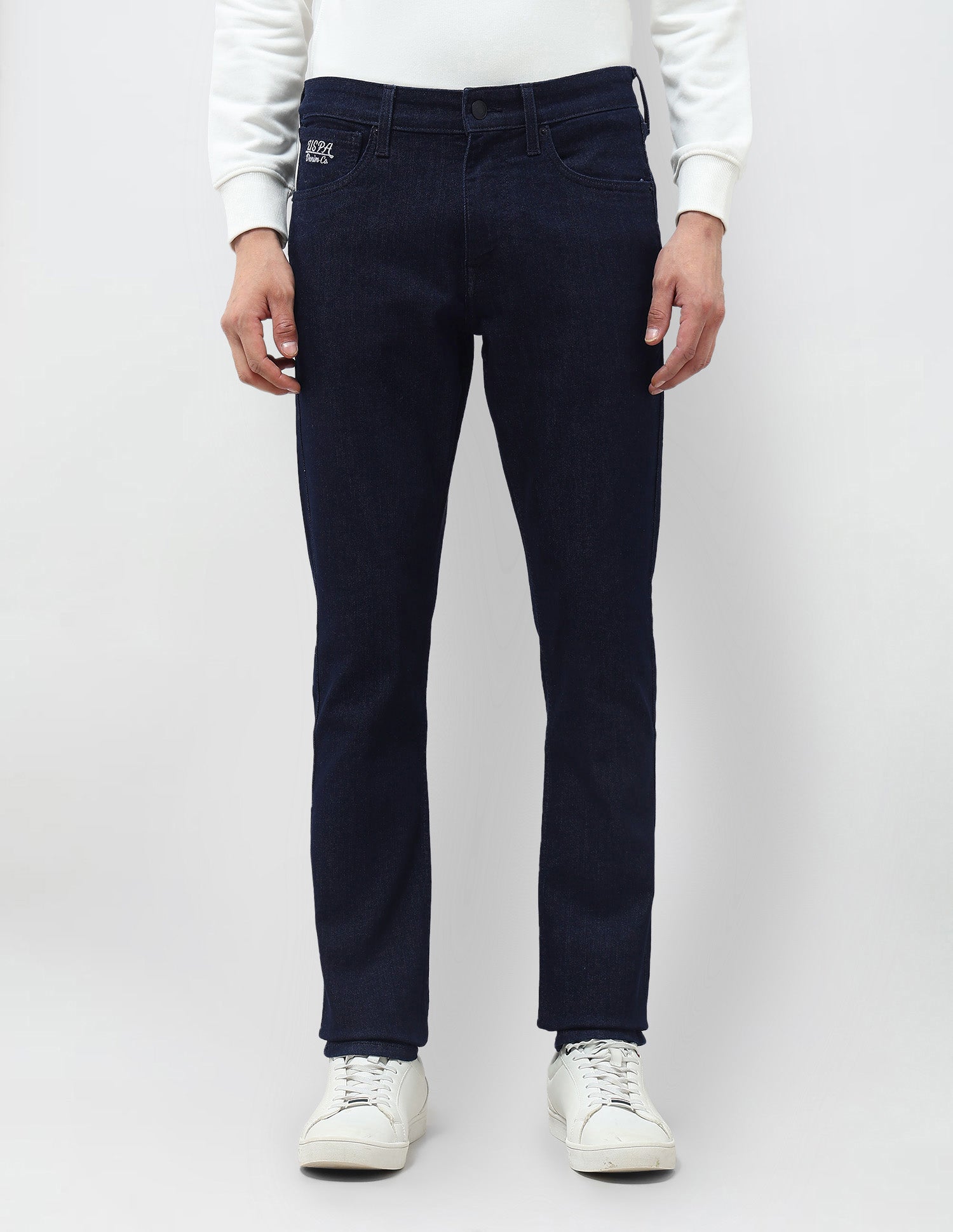 Brandon Slim Tapered Fit Blue Jeans Dark Blue - U.S. POLO ASSN. | Large