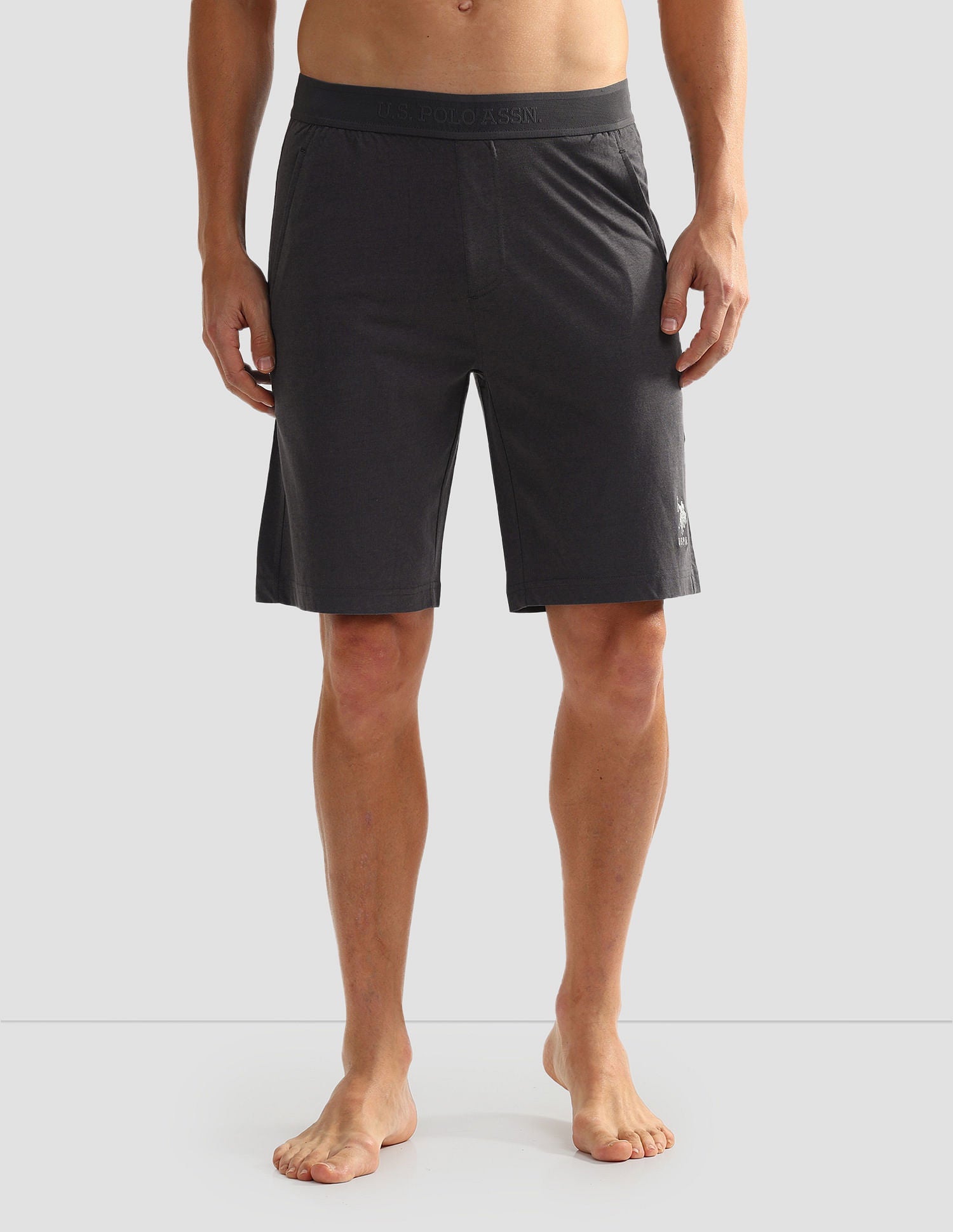 Mid Rise Solid LS001 Shorts - Pack Of 1 Asphalt - U.S. POLO ASSN. | Large