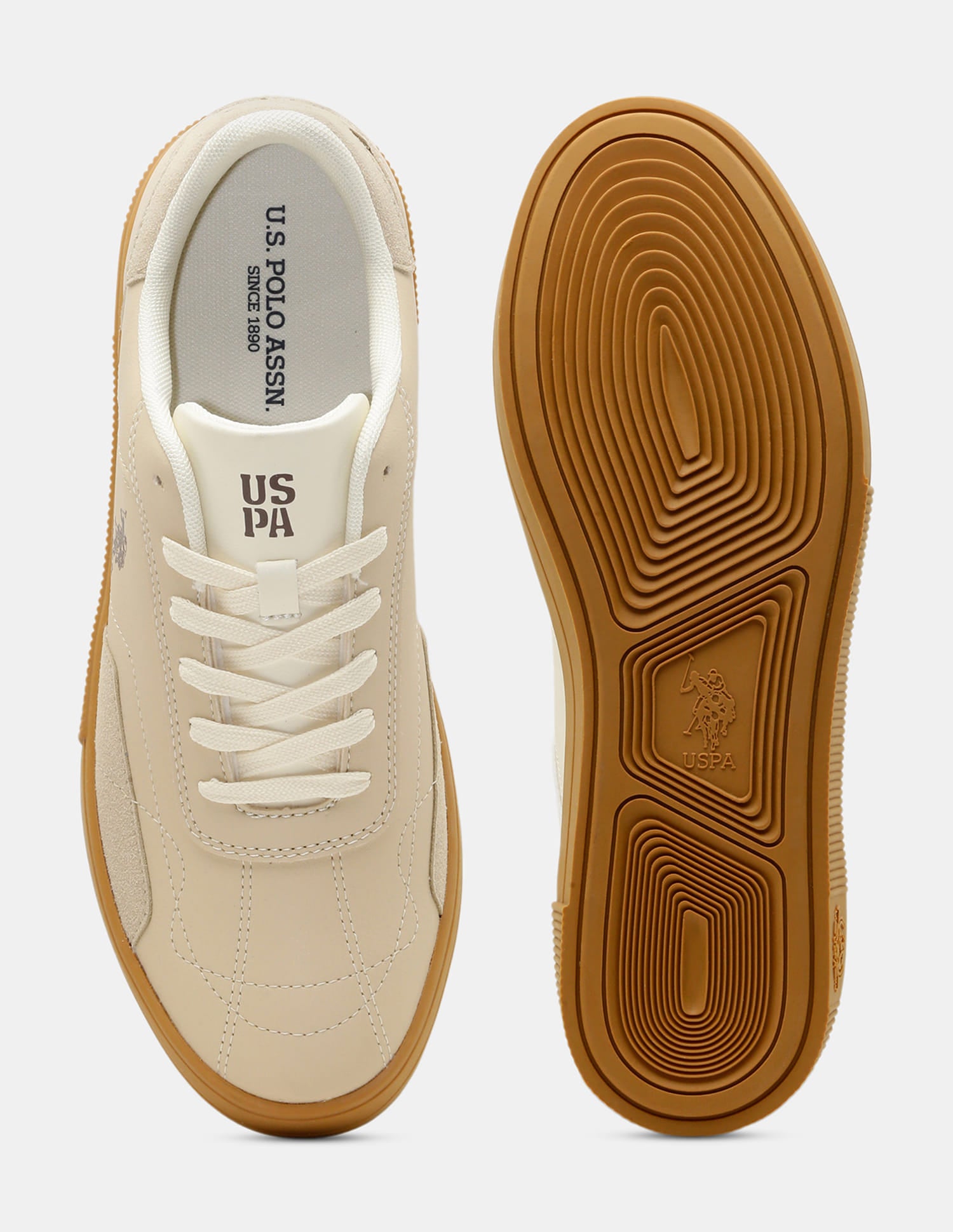 Men Zyron Round Toe Sneakers Beige - U.S. Polo Assn. India | Large