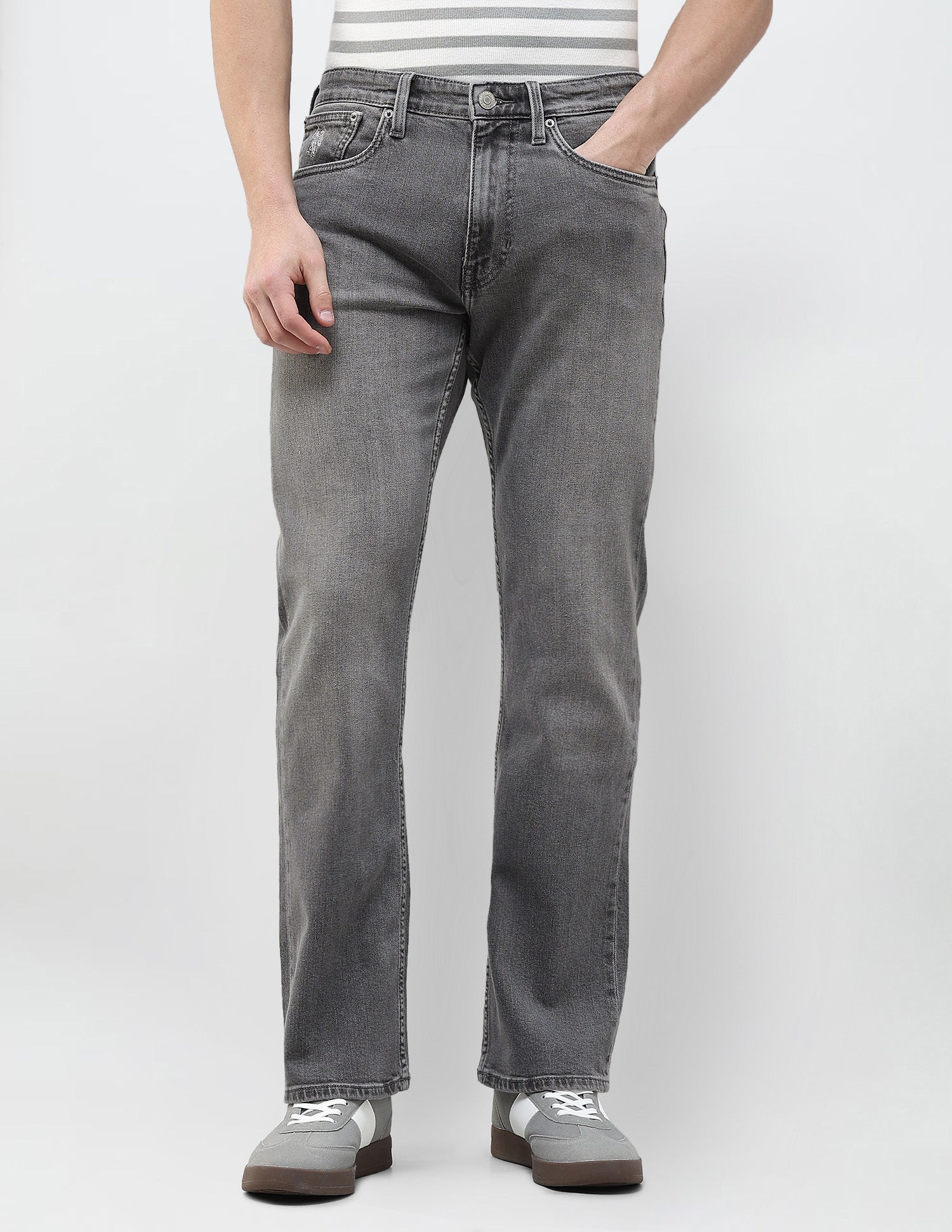 Connor Bootcut Fit Grey Jeans Grey - U.S. Polo Assn. India | Large