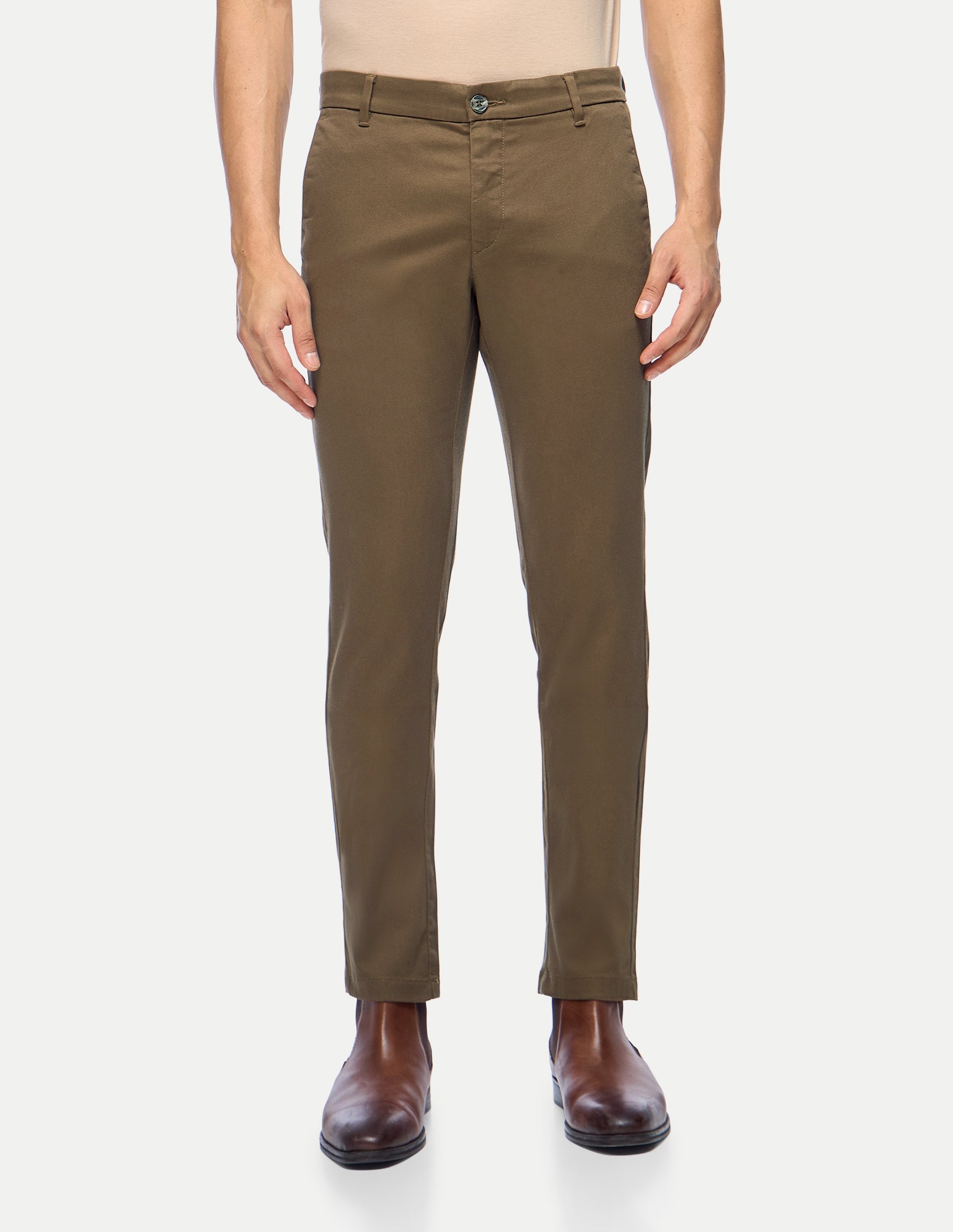 Denver Slim Fit Mid Rise Trousers Brown - U.S. Polo Assn. India | Large