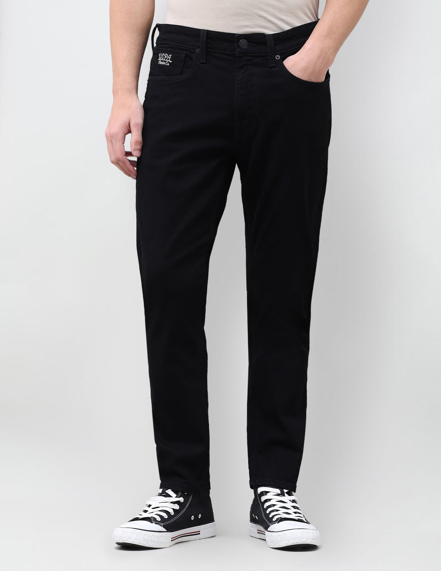 Solid Slim Fit Jeans Black - U.S. Polo Assn. India | Large