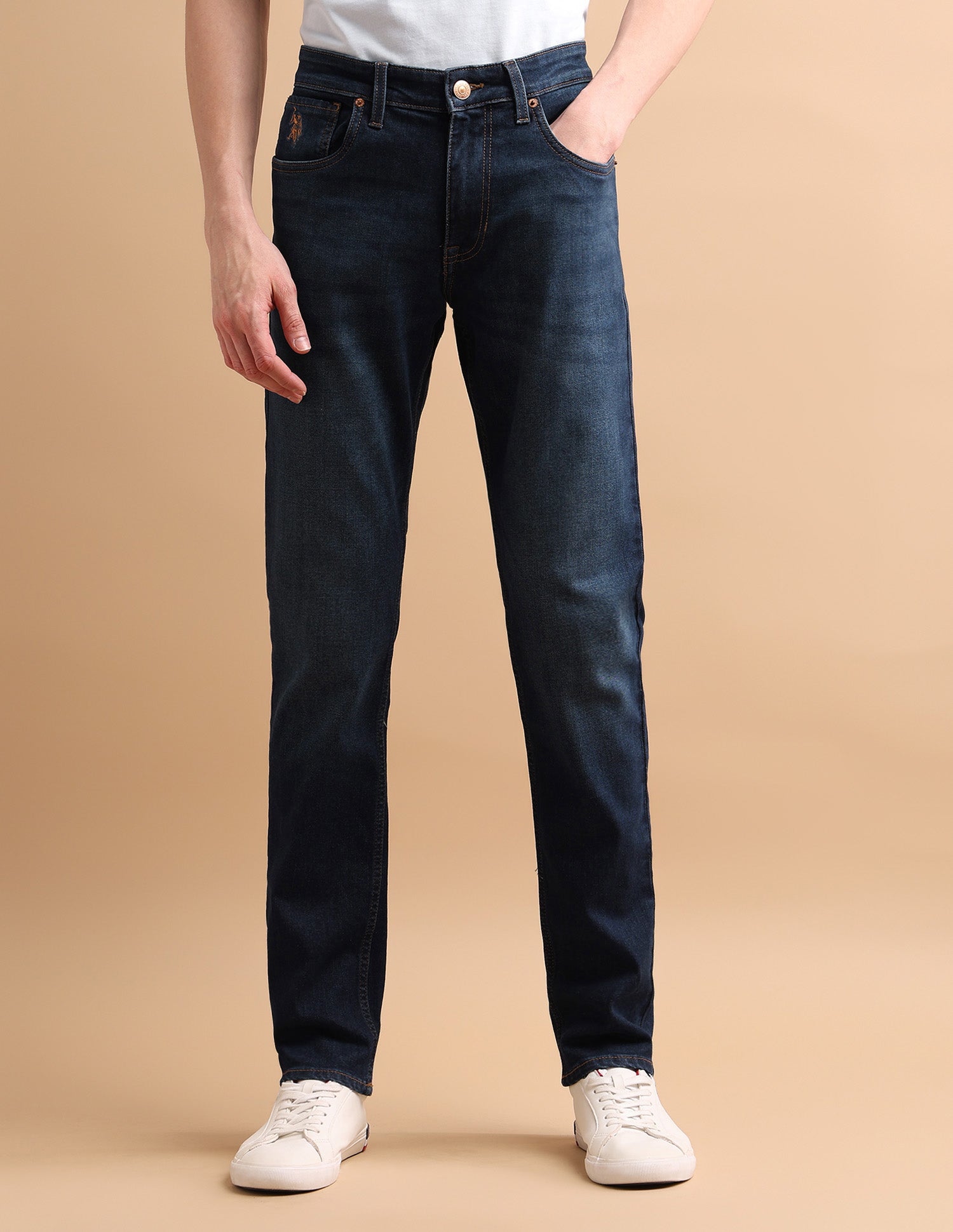 Brandon Slim Tapered Fit Blue Jeans Blue - U.S. POLO ASSN. | Large