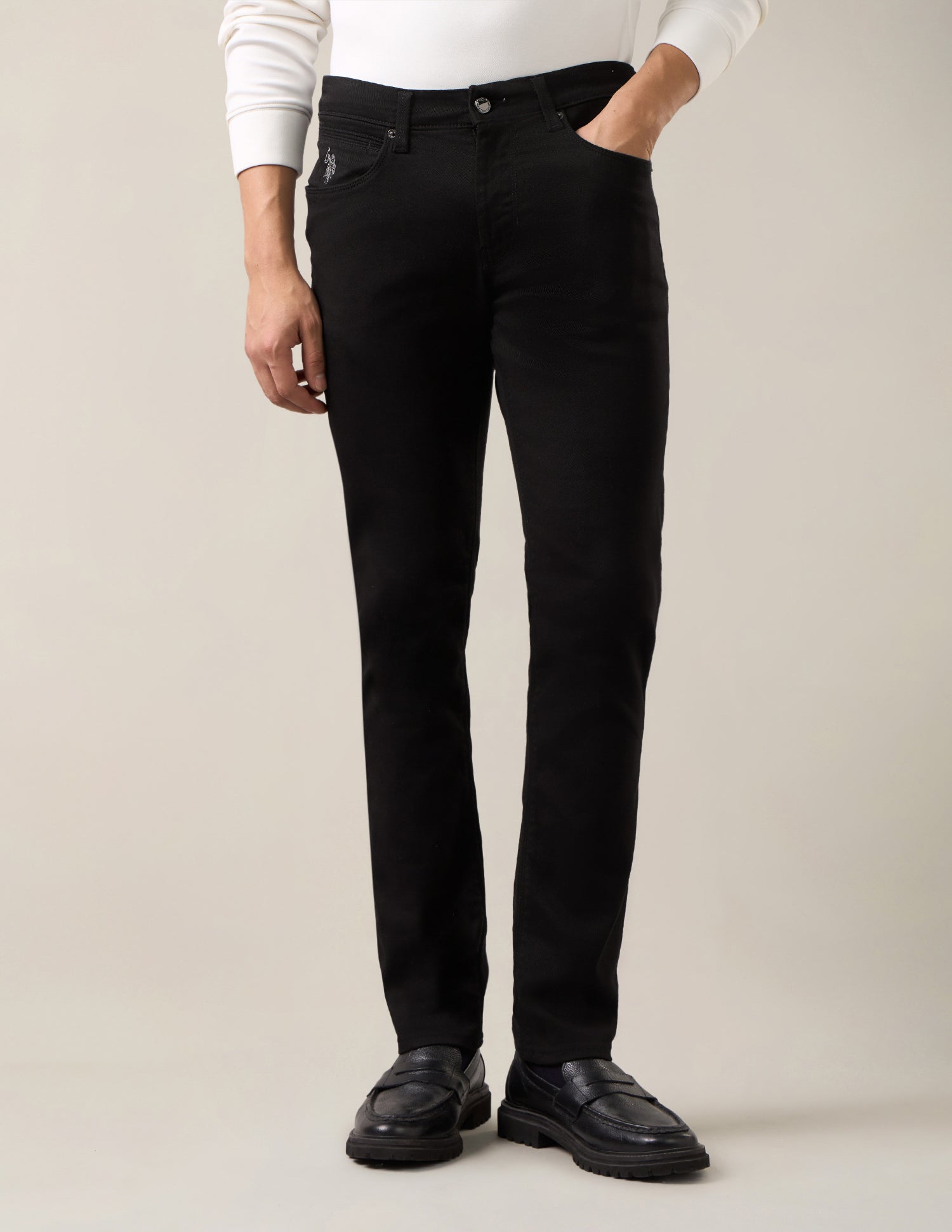 Brandon Slim-Tapered Fit Black Jeans Black - U.S. Polo Assn. India | Large