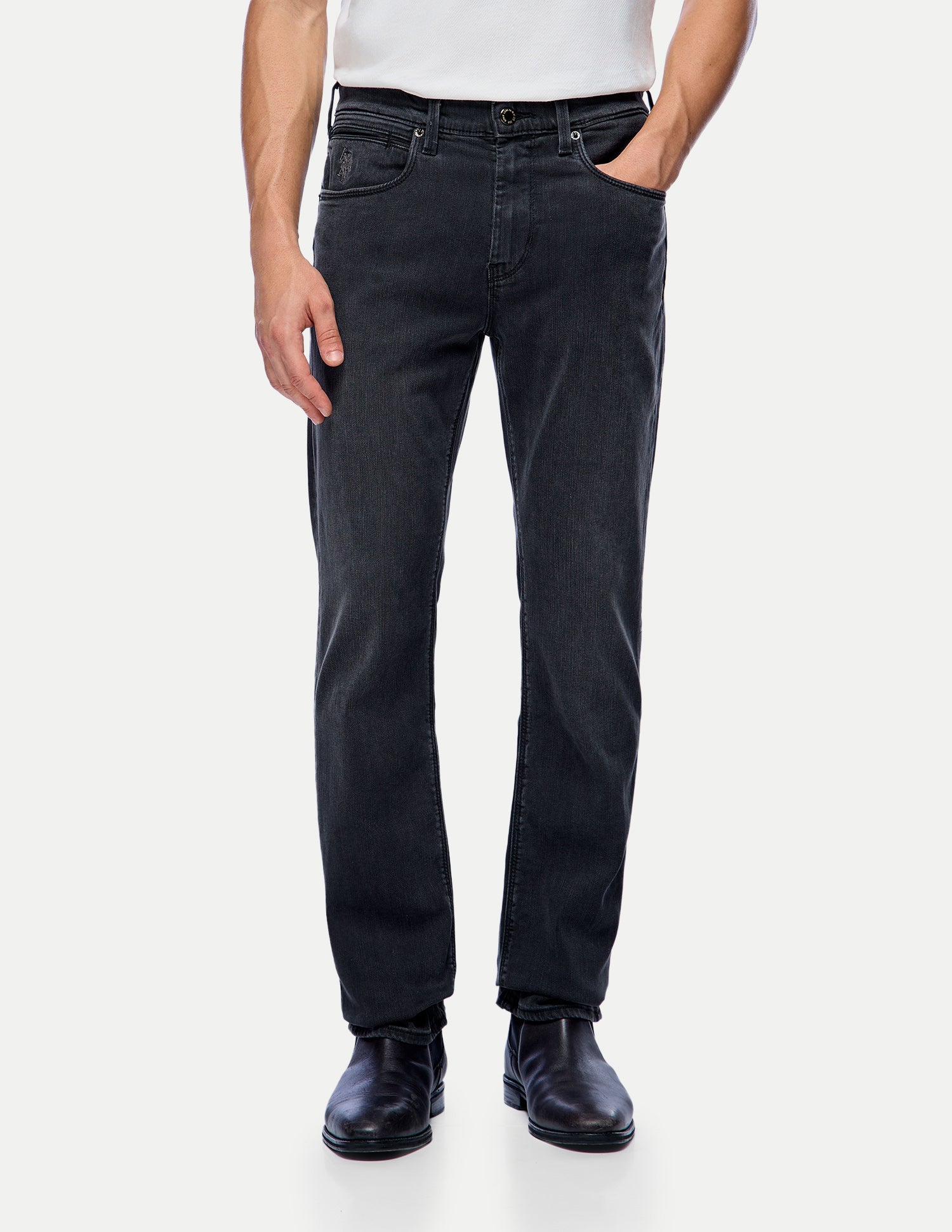 Harold Slim Straight Fit Black Jeans Washed Black - U.S. Polo Assn. India | Large