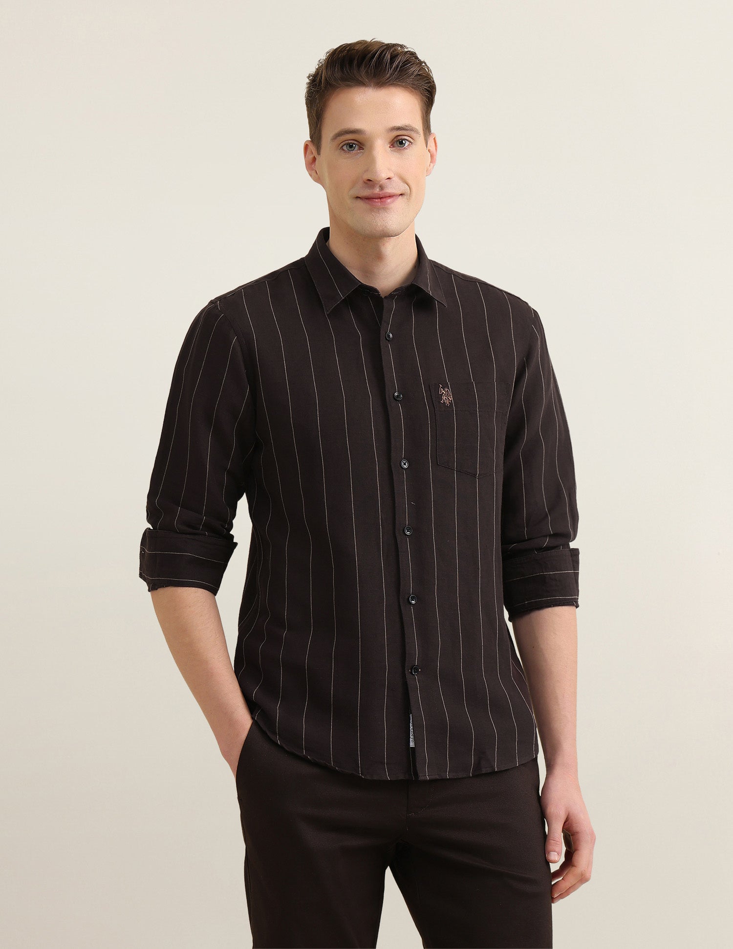 Vertical Striped Sotogrande Shirt Choco - U.S. Polo Assn. India | Large