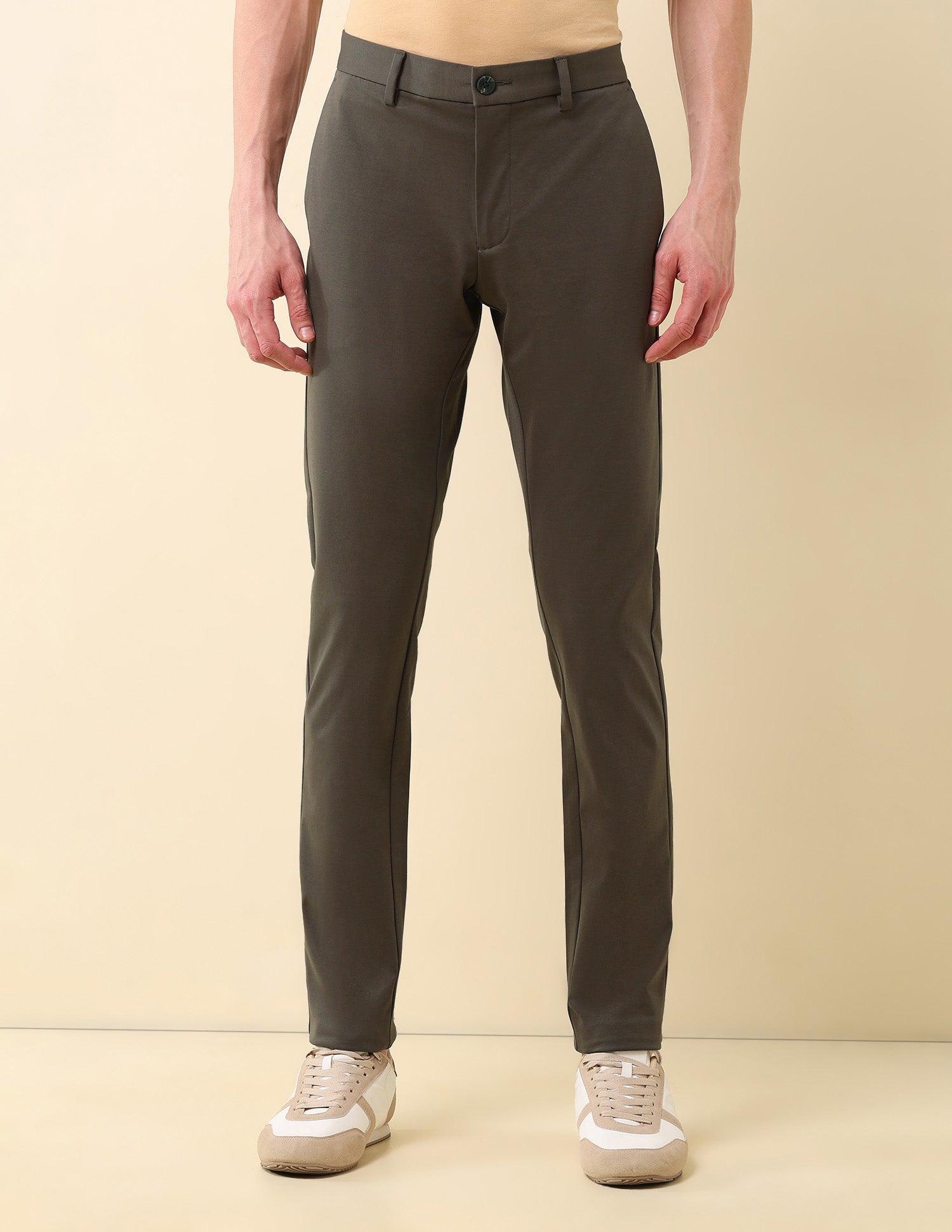 Austin Slim Fit Twill Trousers Brown - U.S. POLO ASSN. | Large