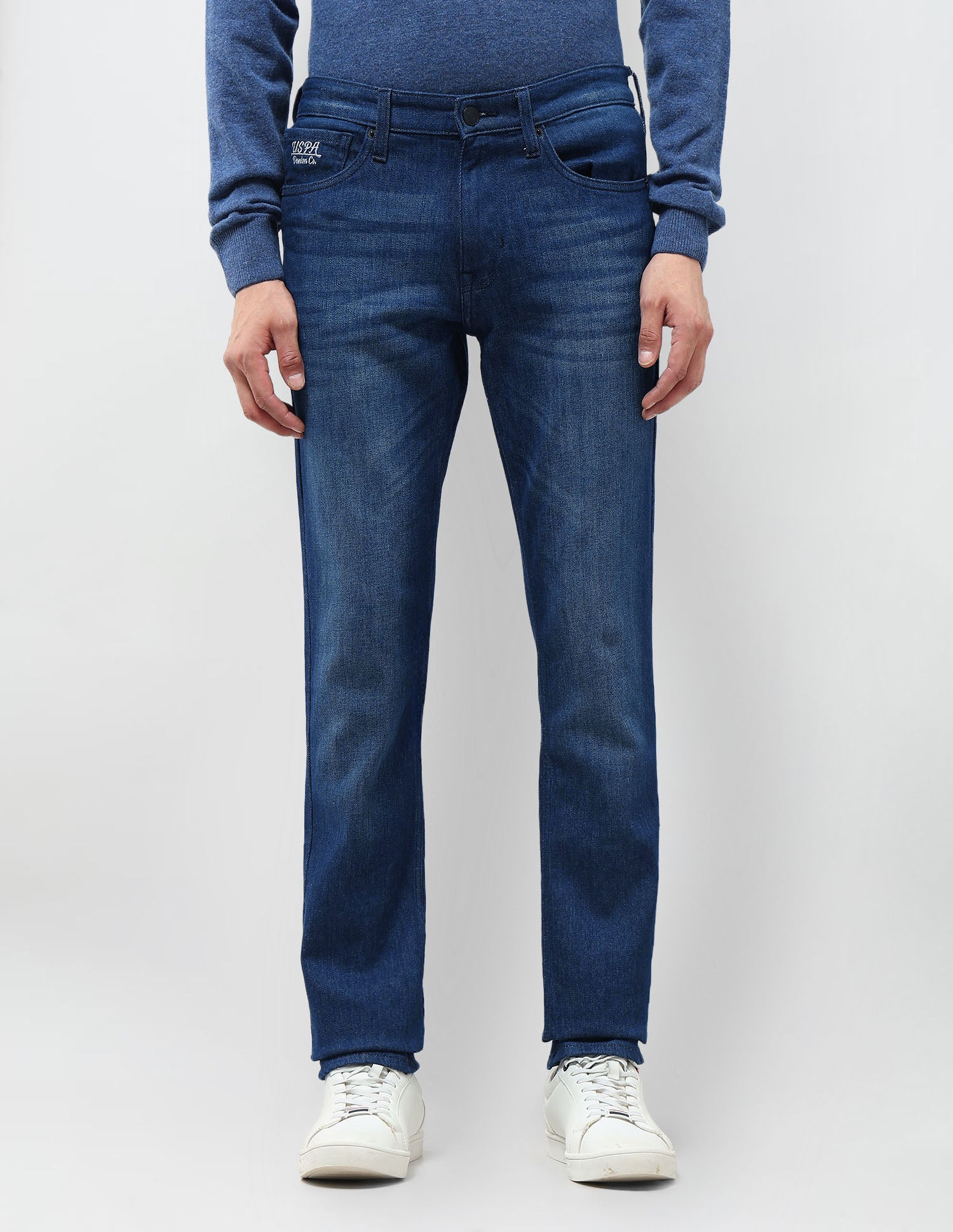 Brandon Slim Tapered Fit Whiskered Jeans Indigo - U.S. POLO ASSN. | Large