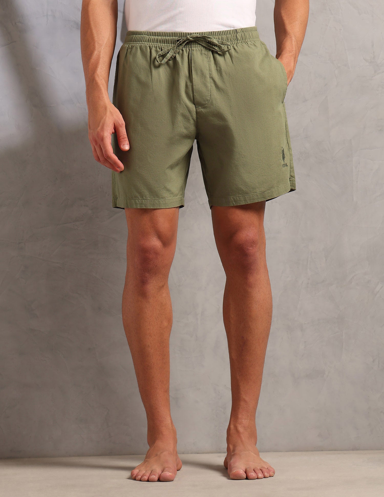 Cotton Linen PS001 Lounge Shorts - Pack Of 1 Sage - U.S. POLO ASSN. | Large