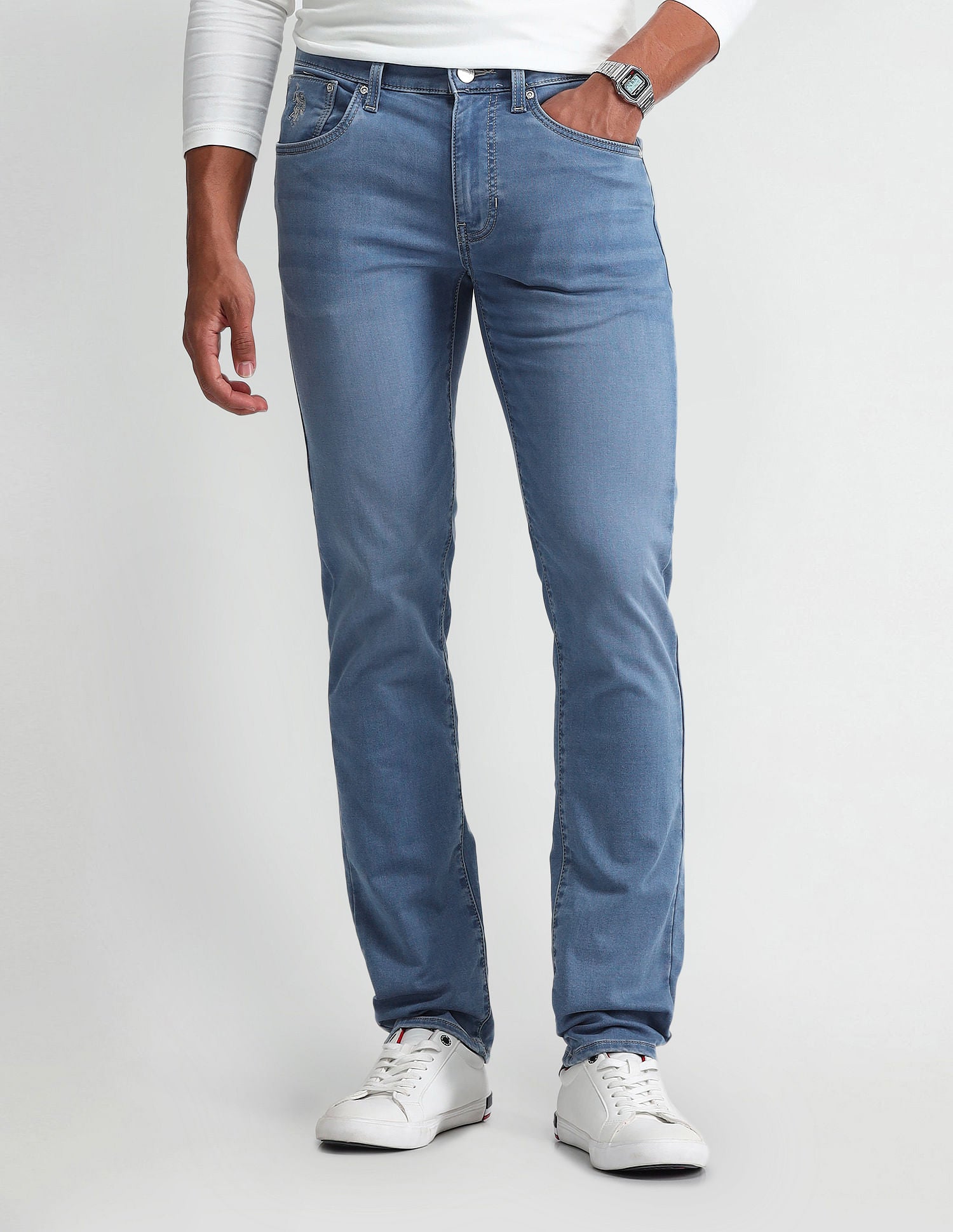 Regallo Skinny Fit Light Wash Jeans Blue - U.S. Polo Assn. India | Large