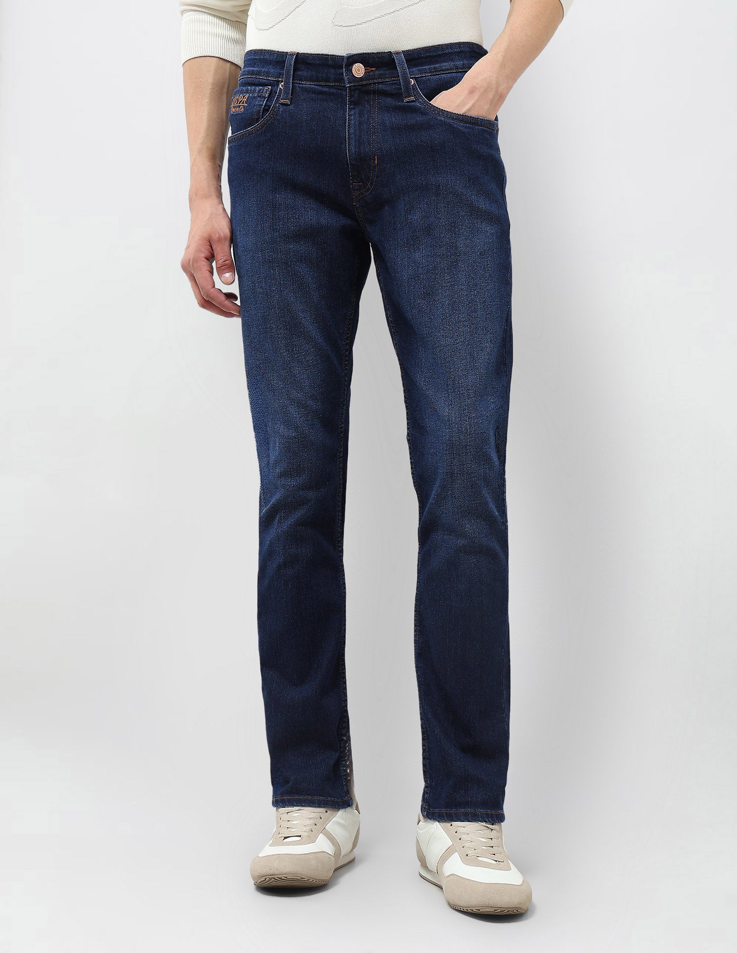 Brandon Slim Tapered Fit Mid Rise Jeans Dark Blue - U.S. POLO ASSN. | Large