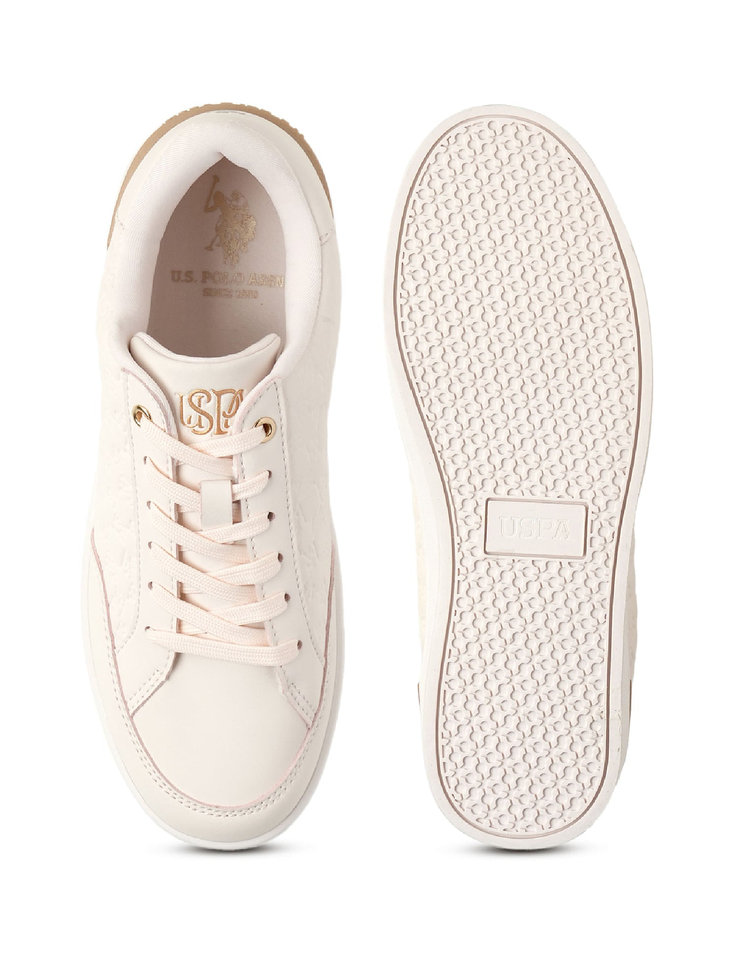 Women Debossed Branding Mila Sneakers Pink - U.S. Polo Assn. India | Large