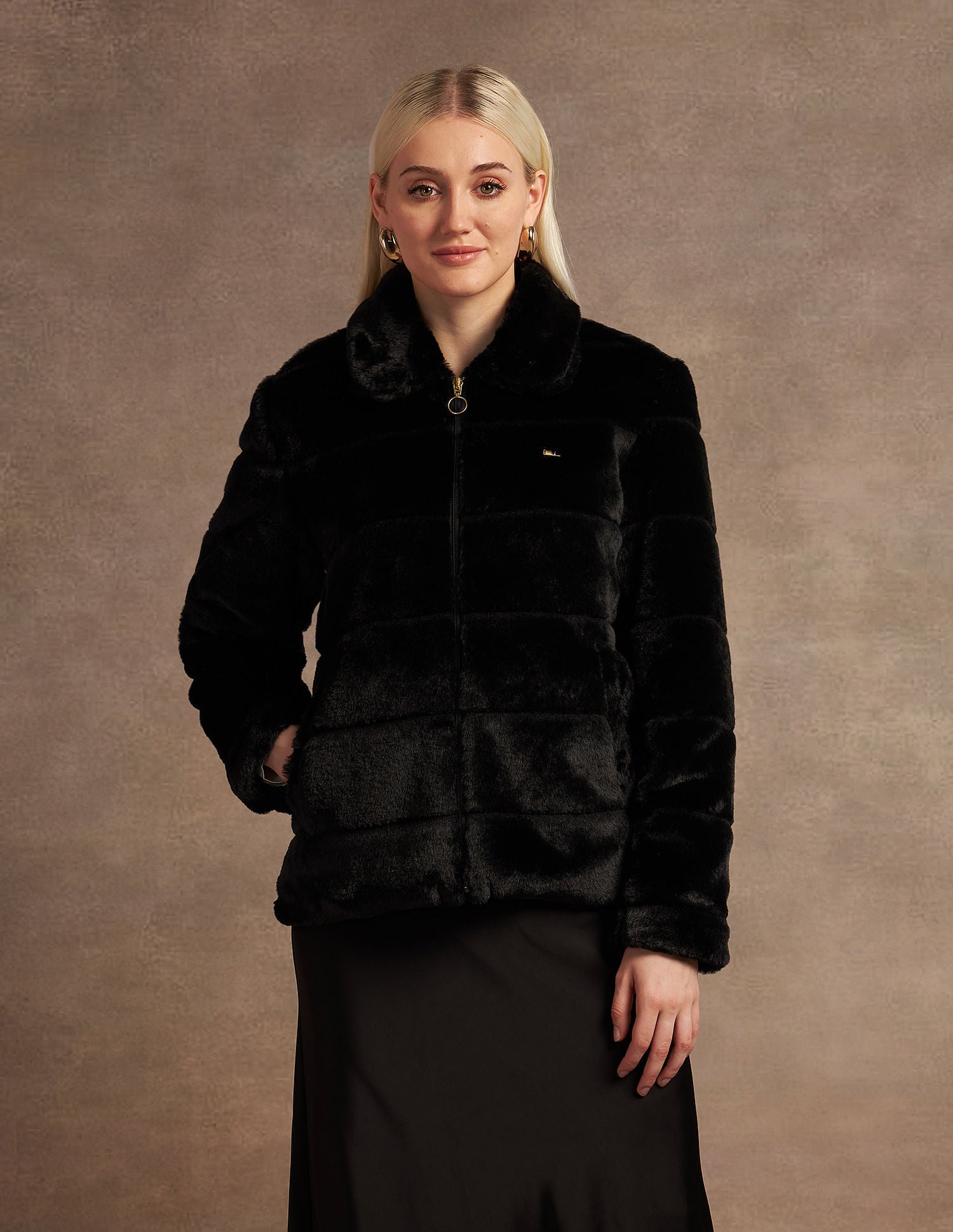 Zip Up Fur Jacket Black - U.S. POLO ASSN. | Large